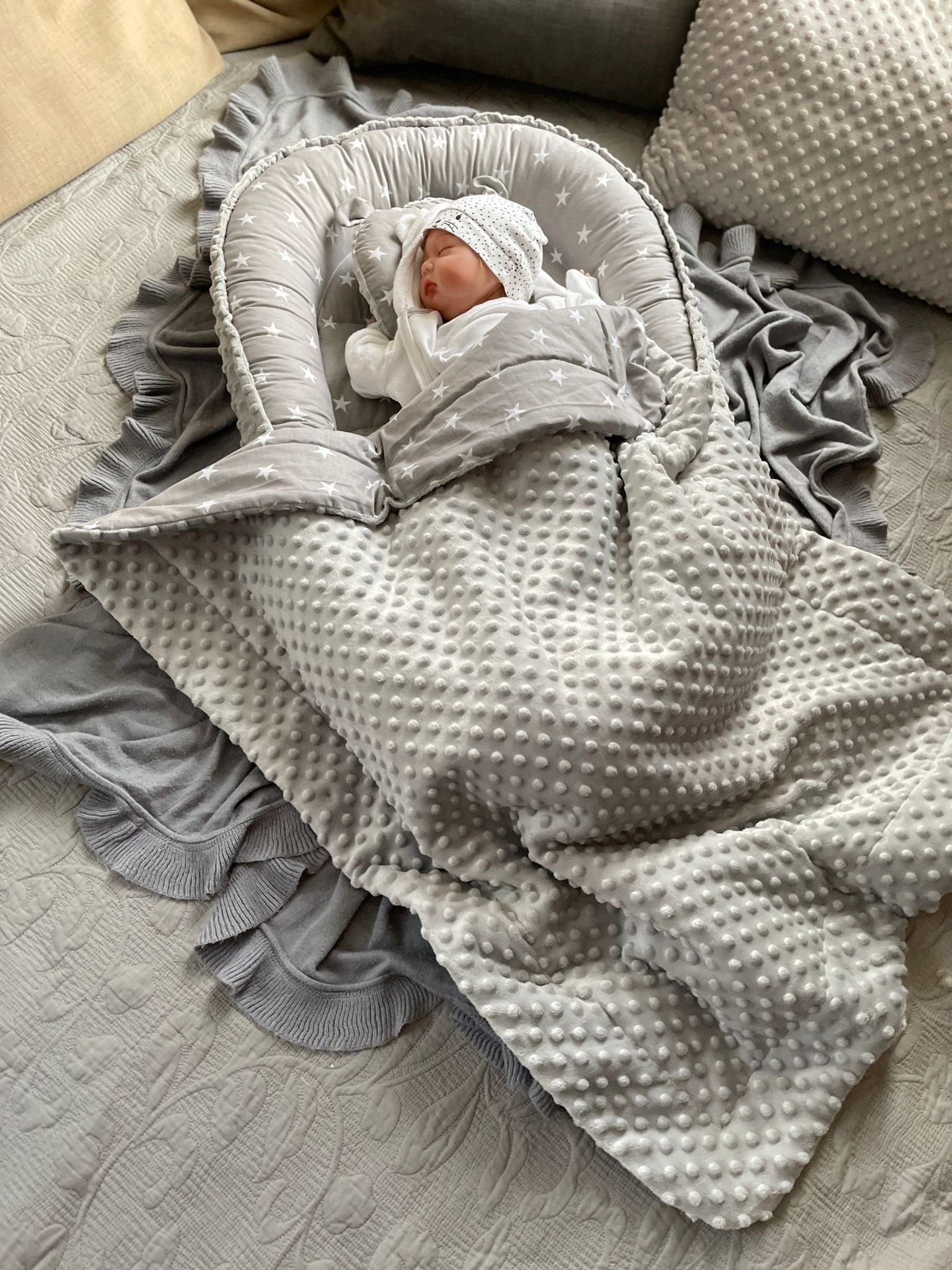 Loolay Bettnestchen MINKY/ Baumwolle BABYNEST Babykokon Geschenk Babyaussta günstig online kaufen