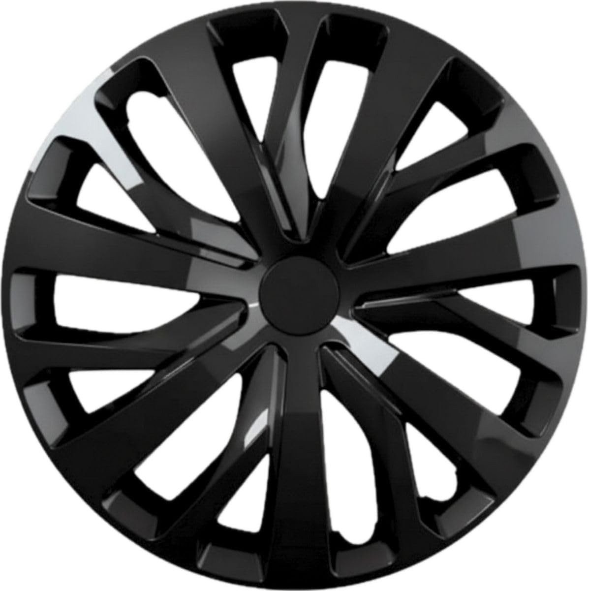 Trimak Radkappen 13-14-15-16 Zoll 4er Set Radzierblenden Silber Schwarz Schlagfest, Schwarz / 15-Zoll-Radkappen, ABS Kunststoff, Schlagfest, Hochwertig