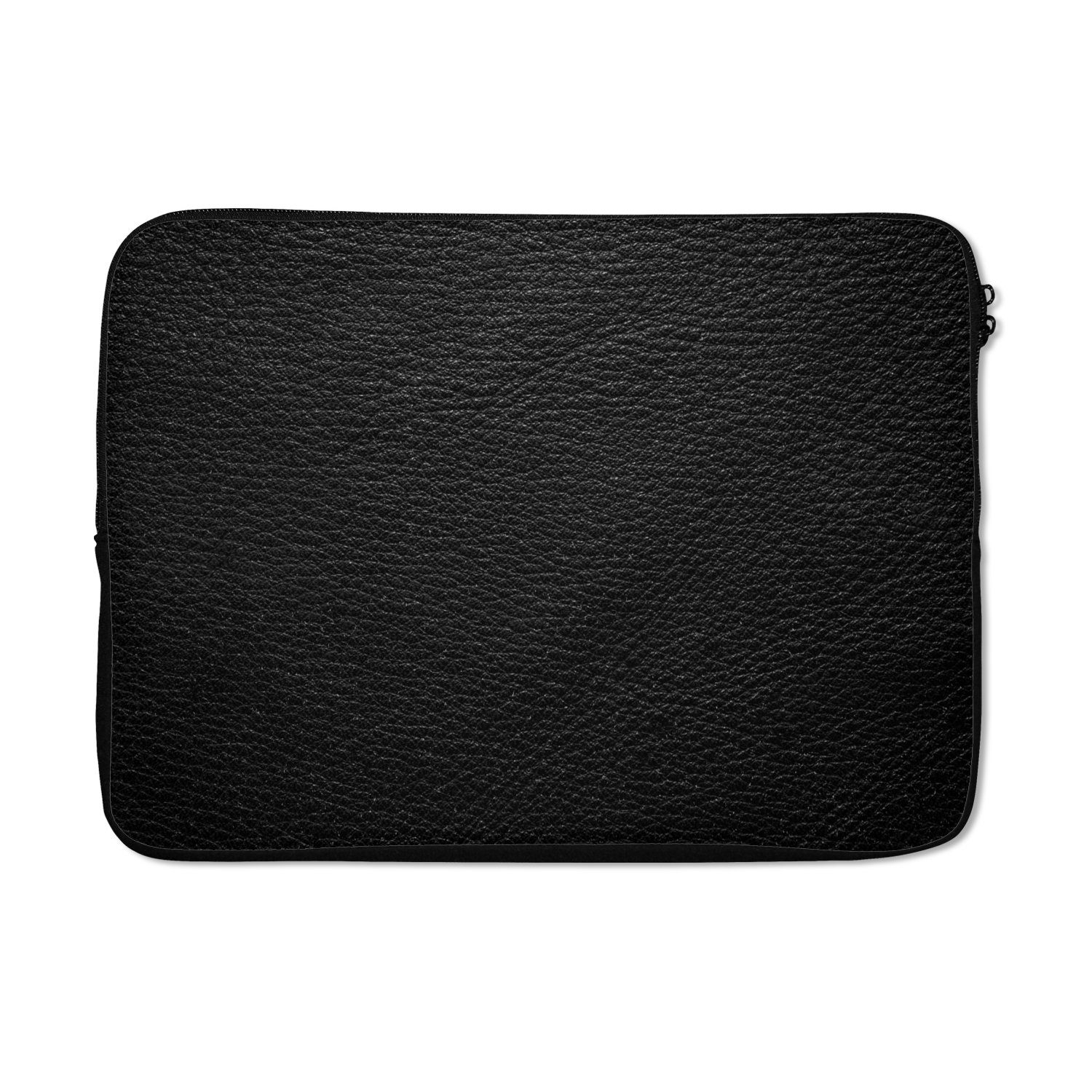 MuchoWow Laptop-Hülle Leder - Lederoptik - Schwarz - Grau - Druck 14 Zoll, Schutzhülle für Laptop, Schutz gegen Kratzern, Laptoptasche