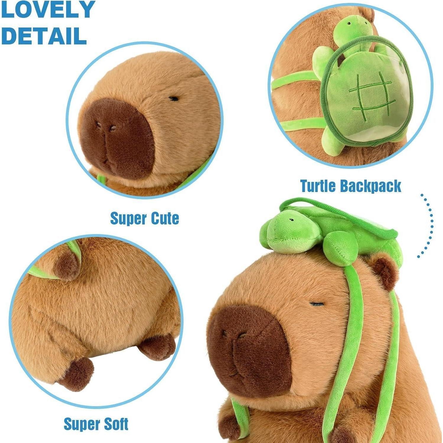 LuxusKollektion Kuscheltier Plüschtier Capybara Plüschkissen Spielzeug Geschenk Schildkröte 35cm