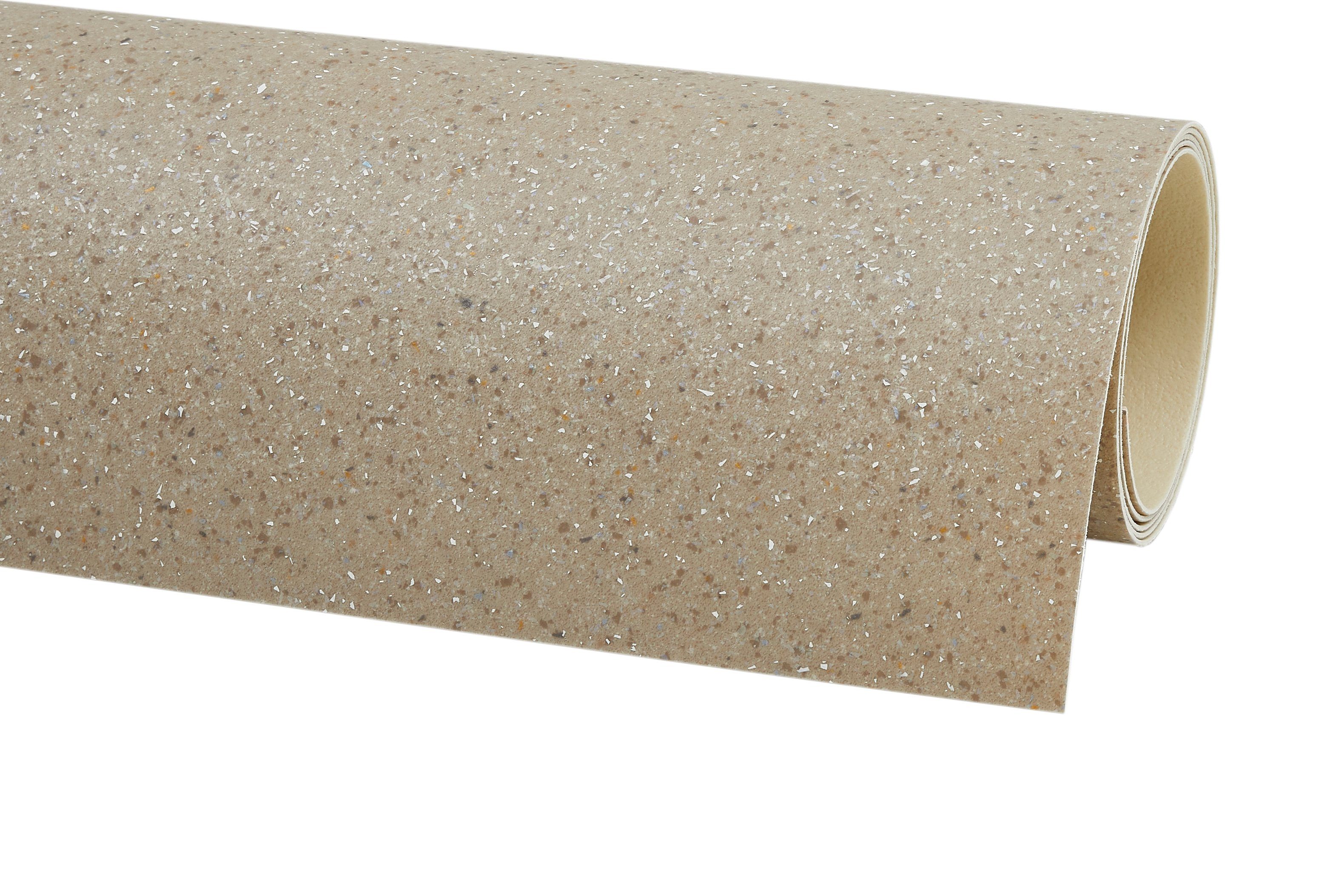 Andiamo Vinylboden Terrazzooptik, PVC Bodenbelag Meterware 200 cm und 400 cm breit, Stärke 2,00 mm beige | Vinylboden