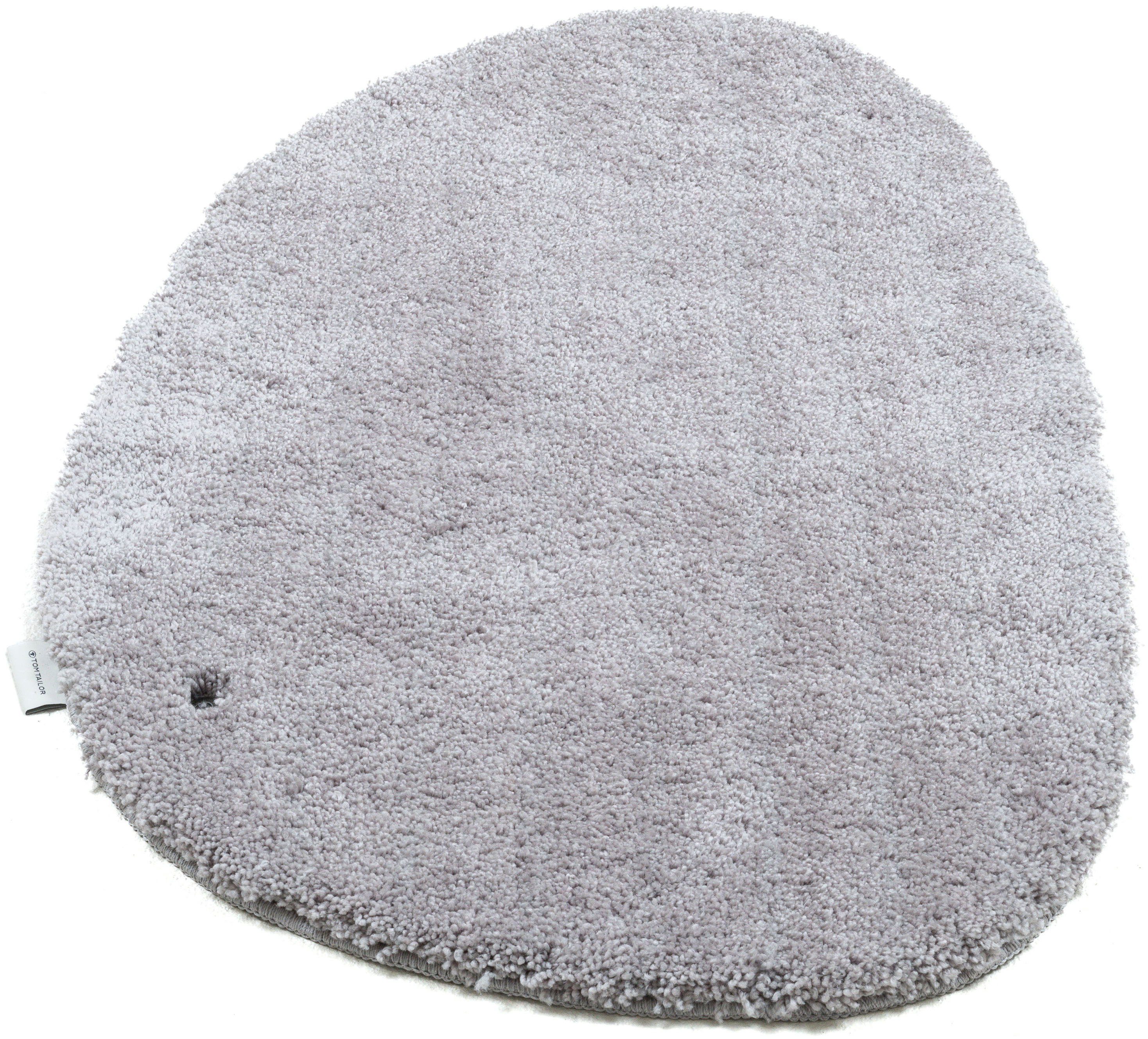 TOM TAILOR HOME Badematte Cozy Bath UNI, Badvorleger, Badezimmer Teppich, Höhe 27 mm, rutschhemmend beschichtet, fußbodenheizungsgeeignet, Polyester, oval, Badteppich, Uni Farben, rechteckig, in rund & oval erhältlich