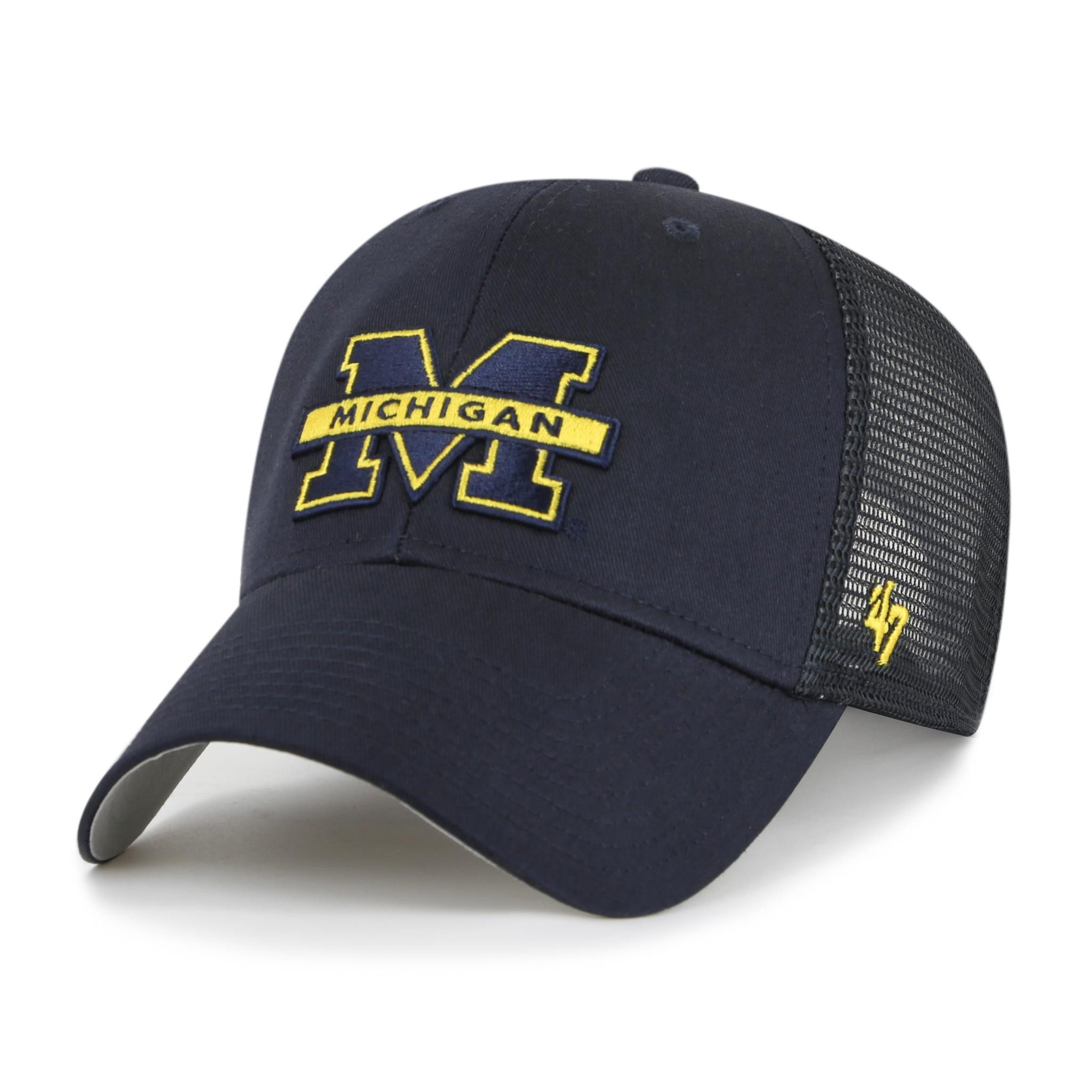 '47 Brand Trucker Cap '47 Brand NCAA Cap Michigan Wolverines BRANSON '47 MVP Navy (Basecap, Basecap, Trucker Kappe, Meshcap) Schirmunterseite Grau