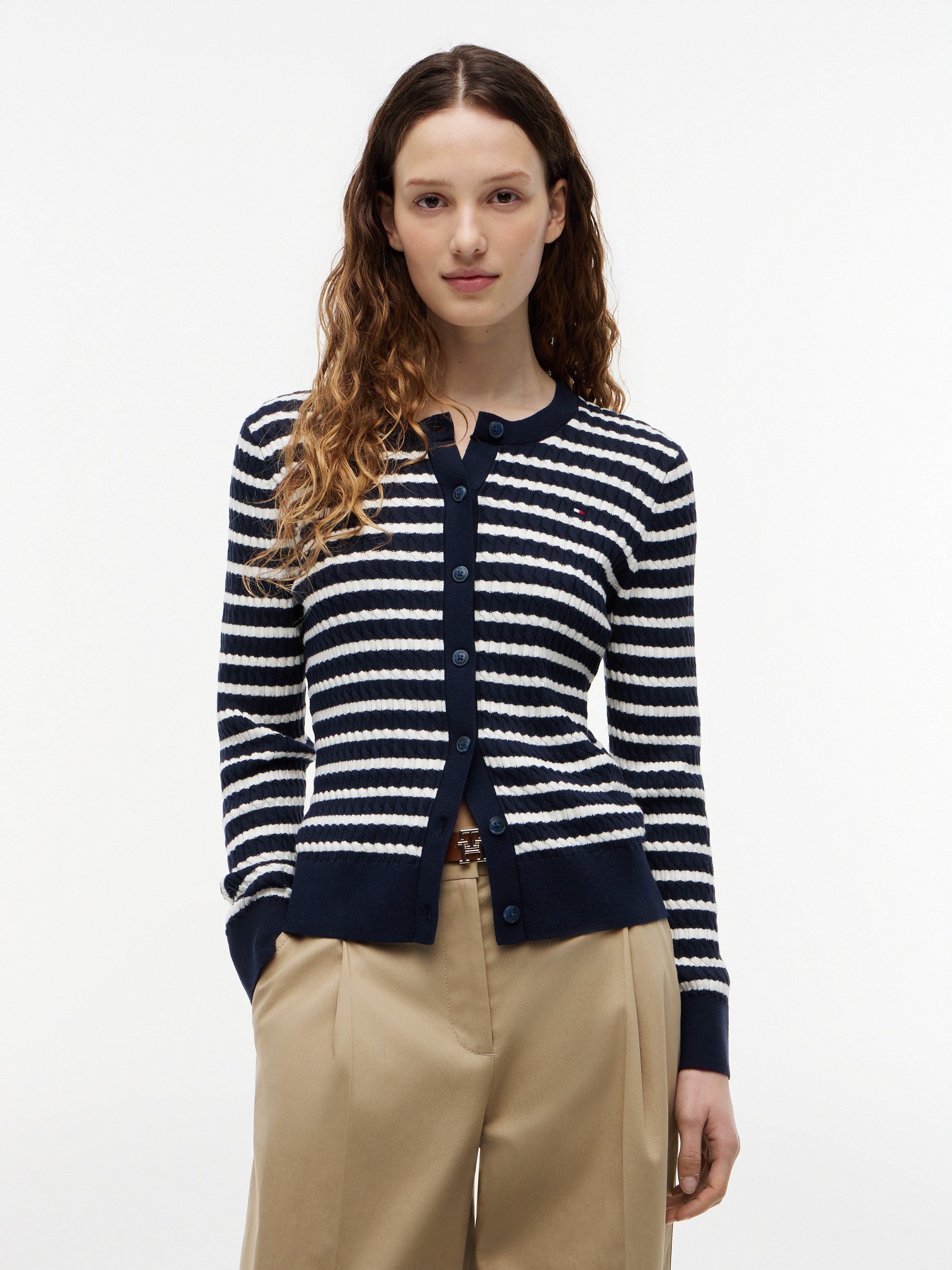 Tommy Hilfiger Strickjacke mit Zopfstrickmuster