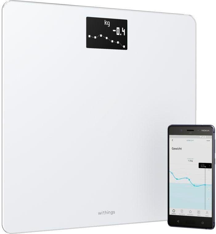Withings Körper-Analyse-Waage Body, für bis zu 8 Benutzer, WLAN-Smart-Waage mit BMI-Funktion