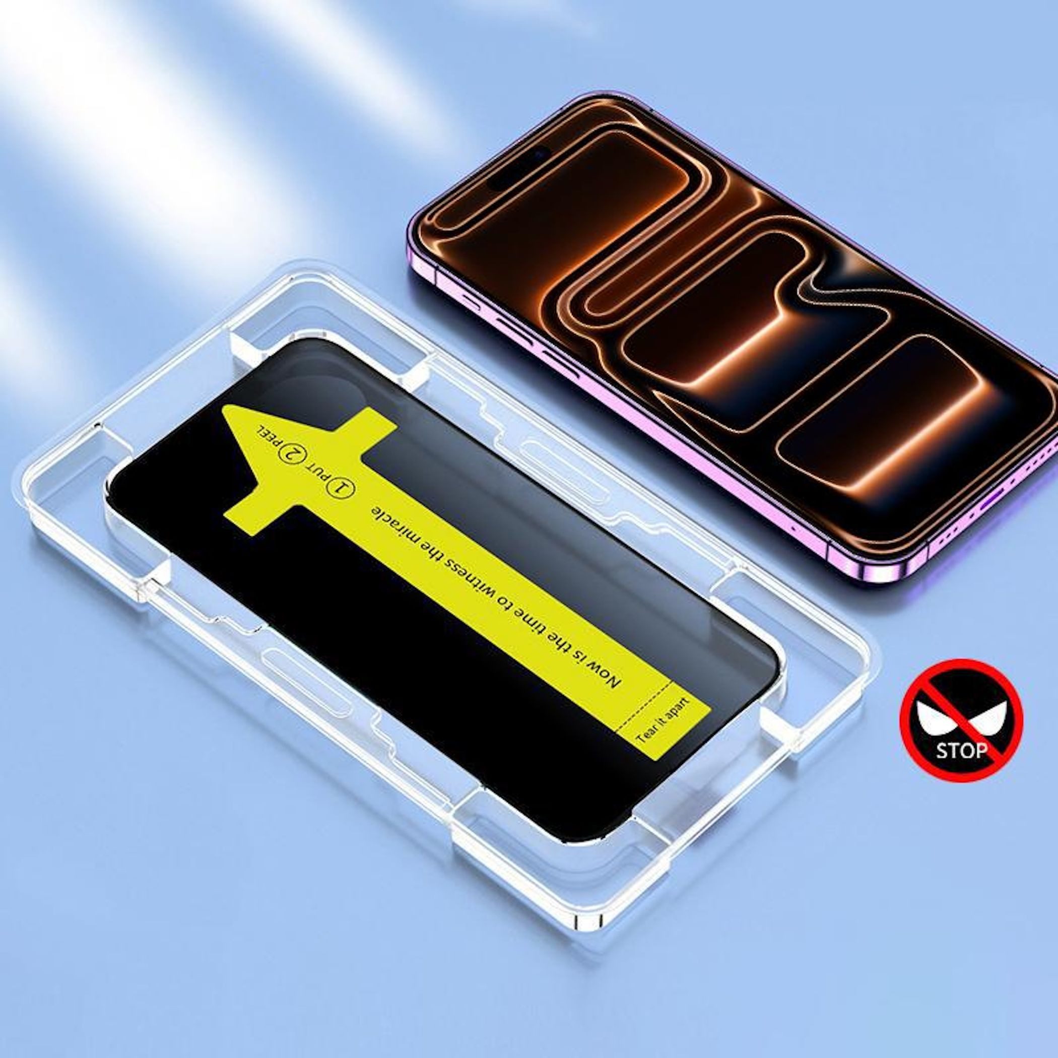 Wigento Handyhülle Für Apple iPhone 17 Pro Fast Attach Privacy 9H HD Schutzglas Schwarz, Anti-Spy, 9H gehärtet