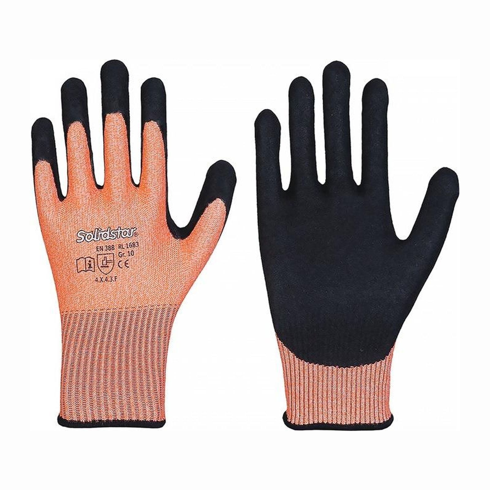 LEIPOLD Schnittschutzhandschuhe LEIPOLD Schnittschutzhandschuhe Solidstar 1683 orange / schwarz Gr. 9