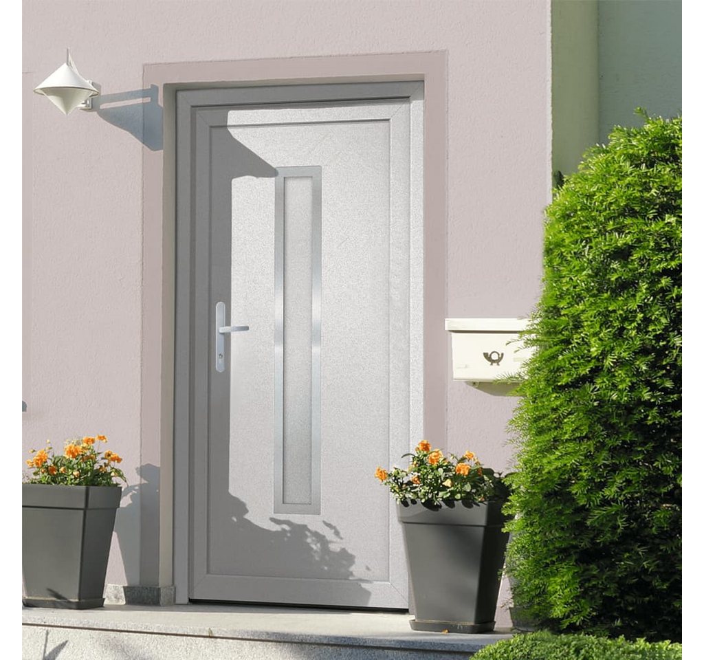 Thumbnail - vidaXL Haustür Haustür Weiß 108x208 cm PVC Eingangstür Haus Kunststoff Glas-Element L