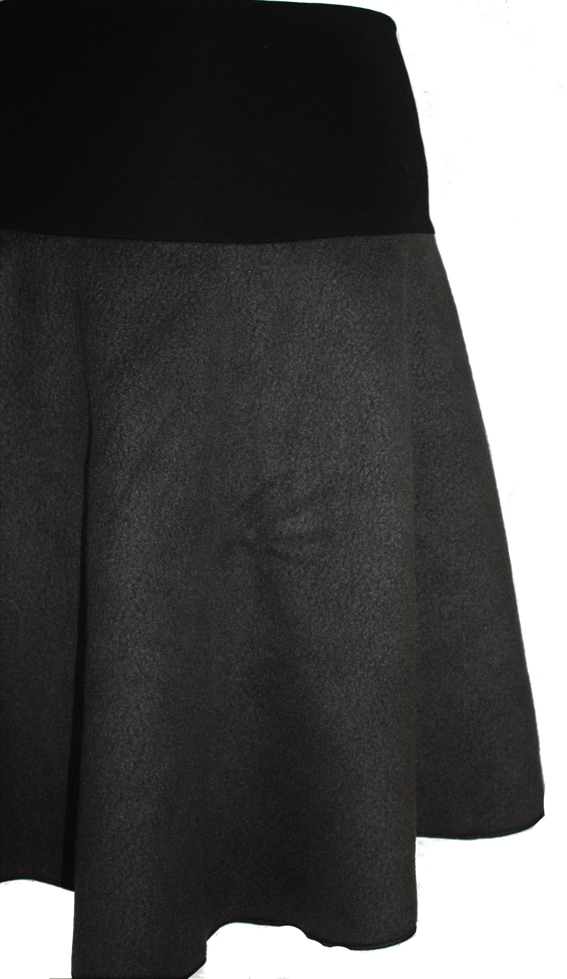 dunkle design A-Linien-Rock Fleece 57cm elastischer günstig online kaufen