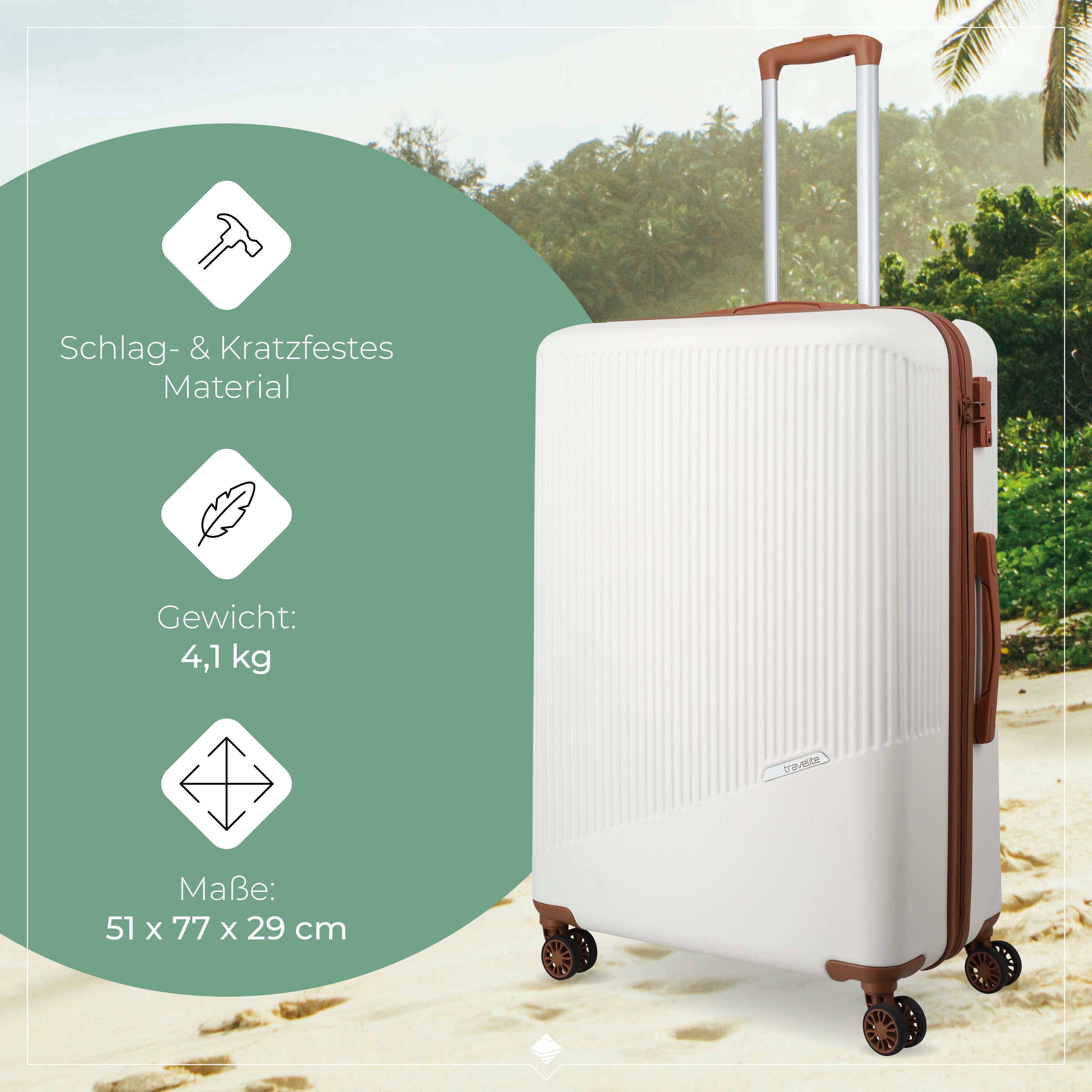 travelite Hartschalen-Trolley BALI Reisekoffer Hartschale, 4 Rollen, TSA-Schloss – robustes Reisegepäck