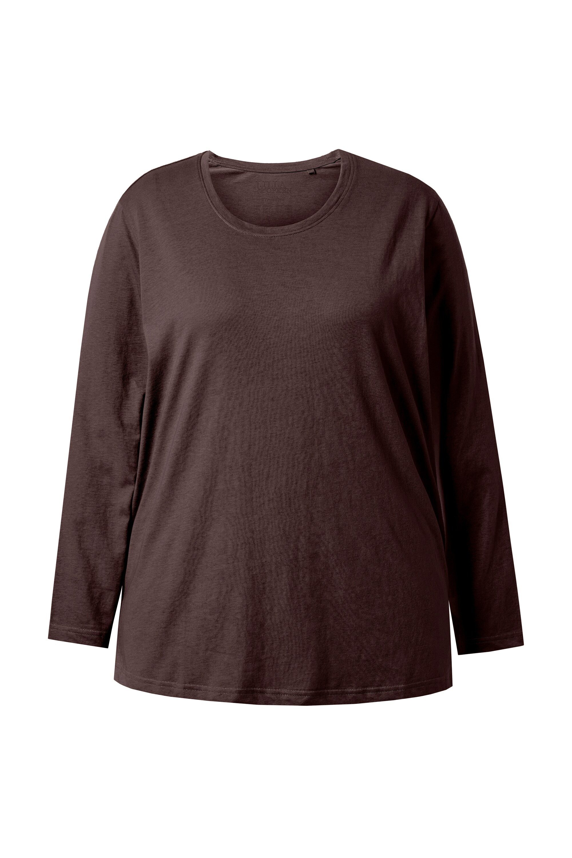 Ulla Popken T-Shirt Shirt Relaxed Rundhalsausschnitt Langarm