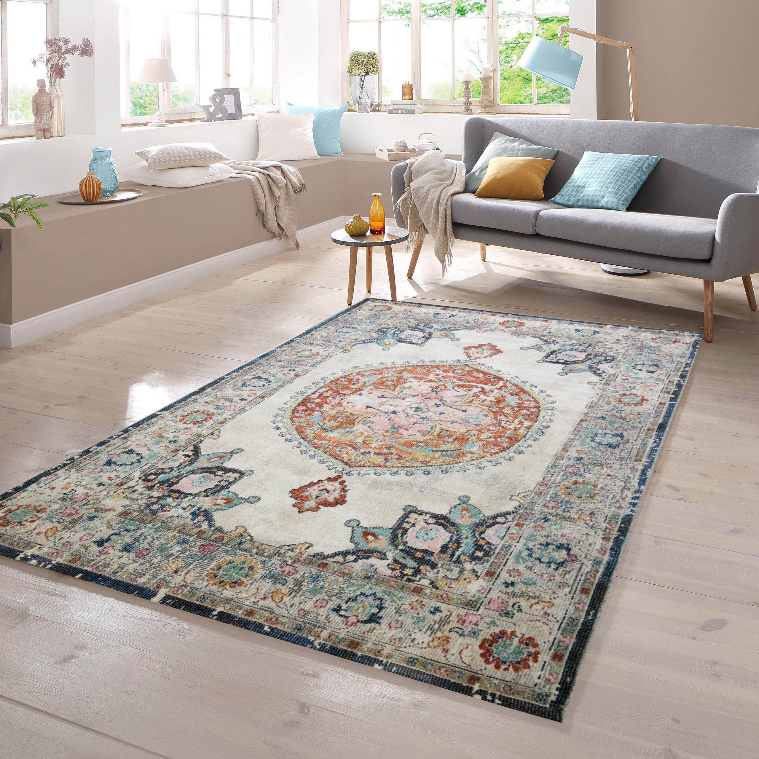 TeppichHome24 Outdoorteppich Teppich Outdoor Vintage bunt, Rechteckig