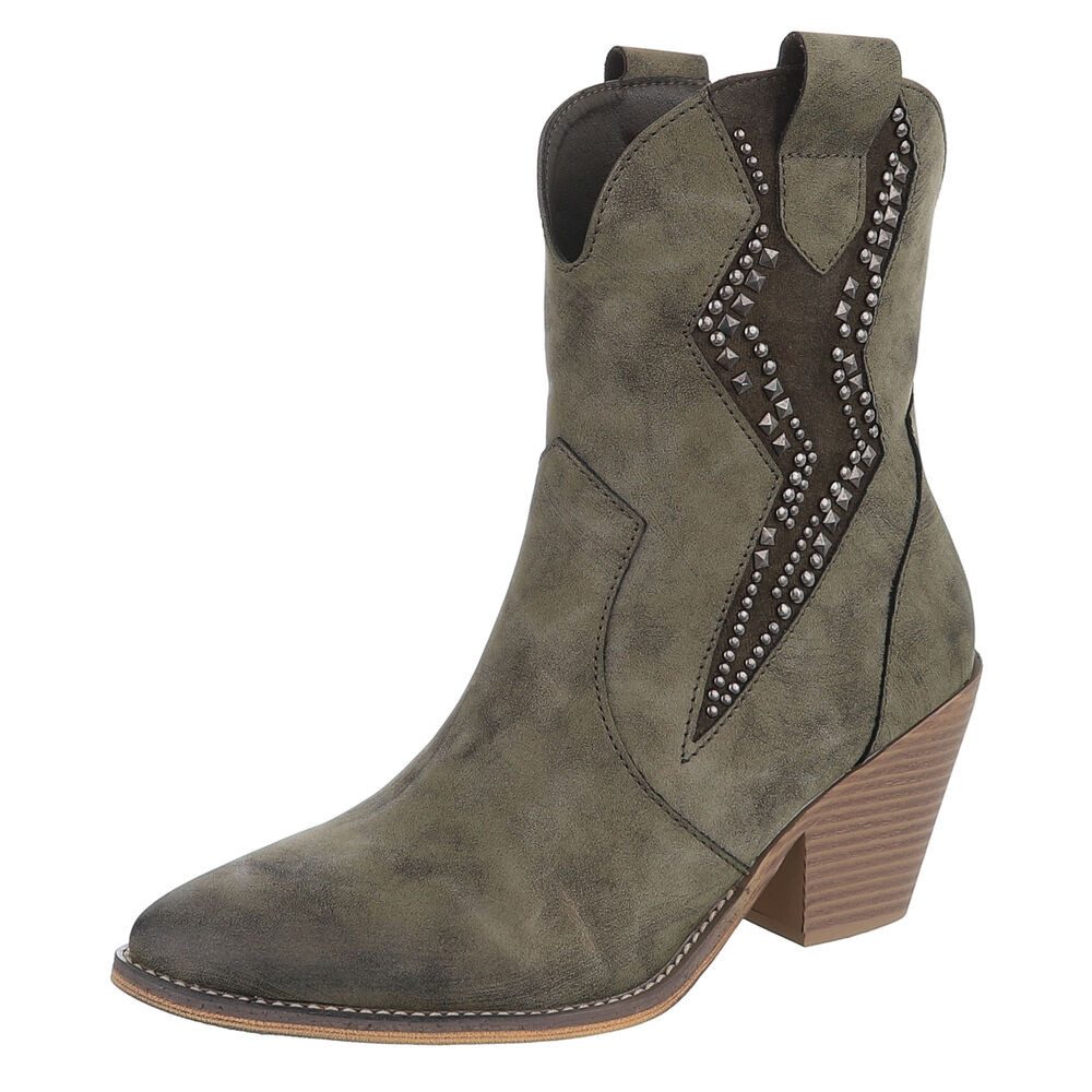 Stilvolle Stiefeletten mit Verzierung für Damen Westernstiefelette