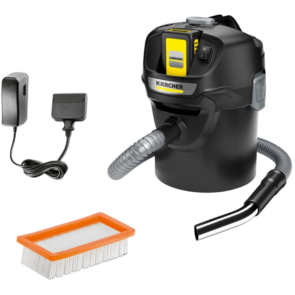 KÄRCHER Aschesauger AD2 Battery Set - Akku-Aschesauger - schwarz/gelb, beutellos