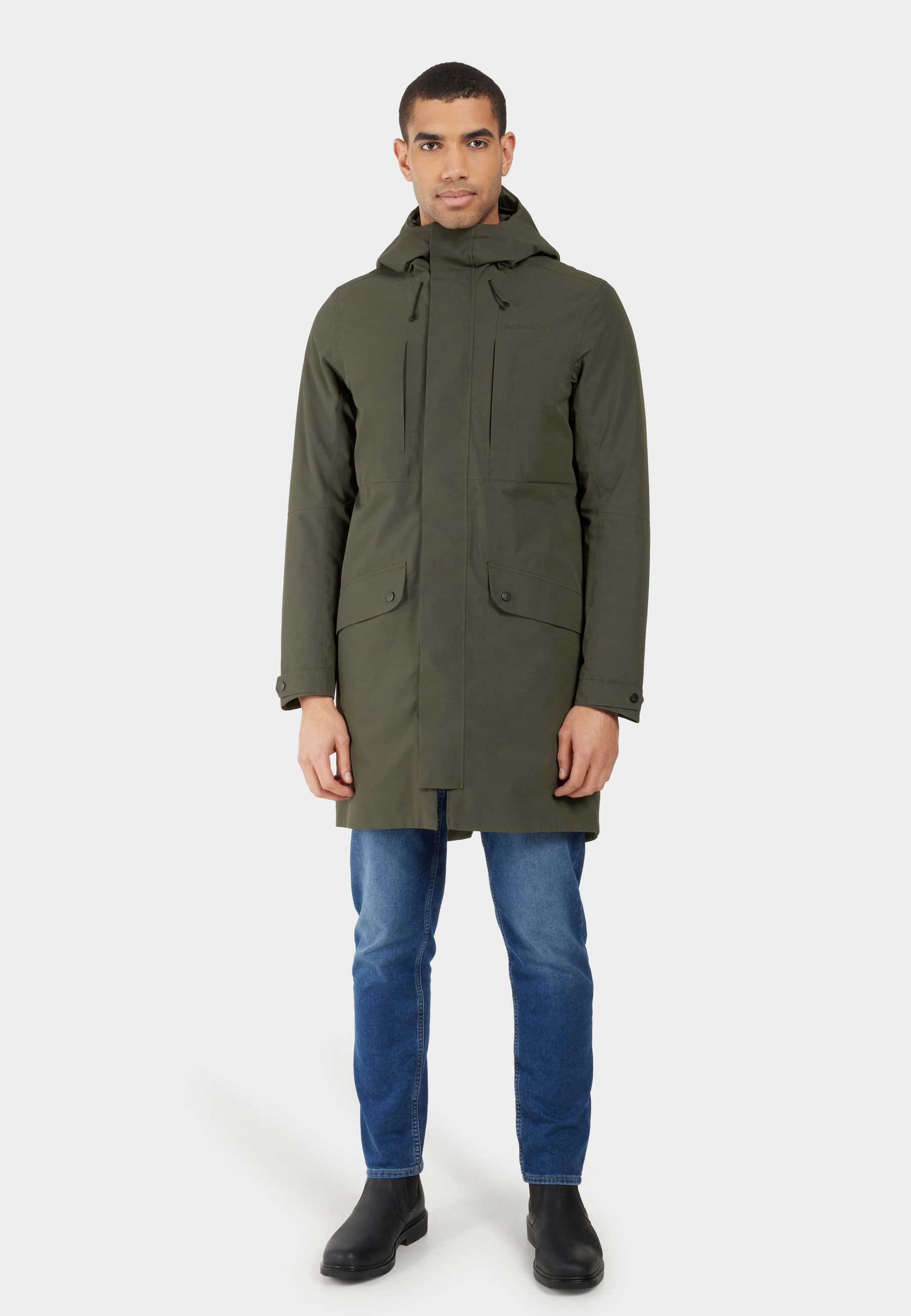 Didriksons Funktionsparka Herren Winterjacke Winterparka Wasserdicht FALKE mit Kapuze mit Taschen
