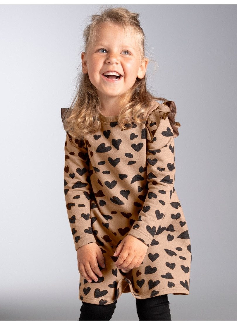 Trigema Jerseykleid TRIGEMA Kleid mit Rüschen und Herzmotiv (1-tlg)