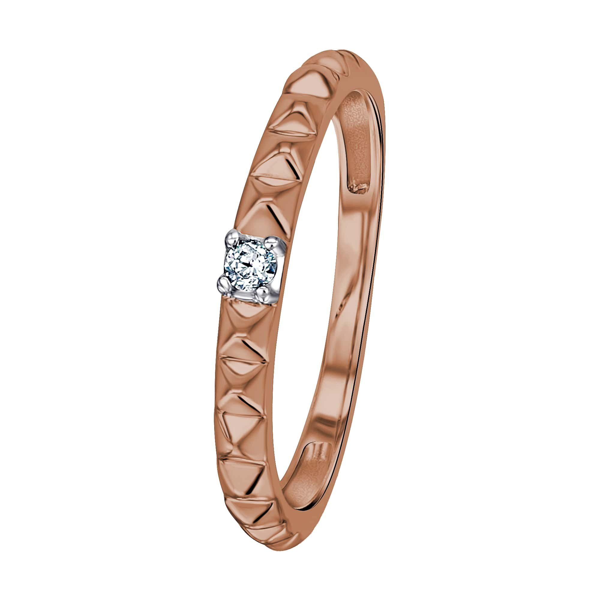 ONE ELEMENT Diamantring 0,04 ct Diamant Brillant Ring 585 Roségold, Damen Gold Schmuck