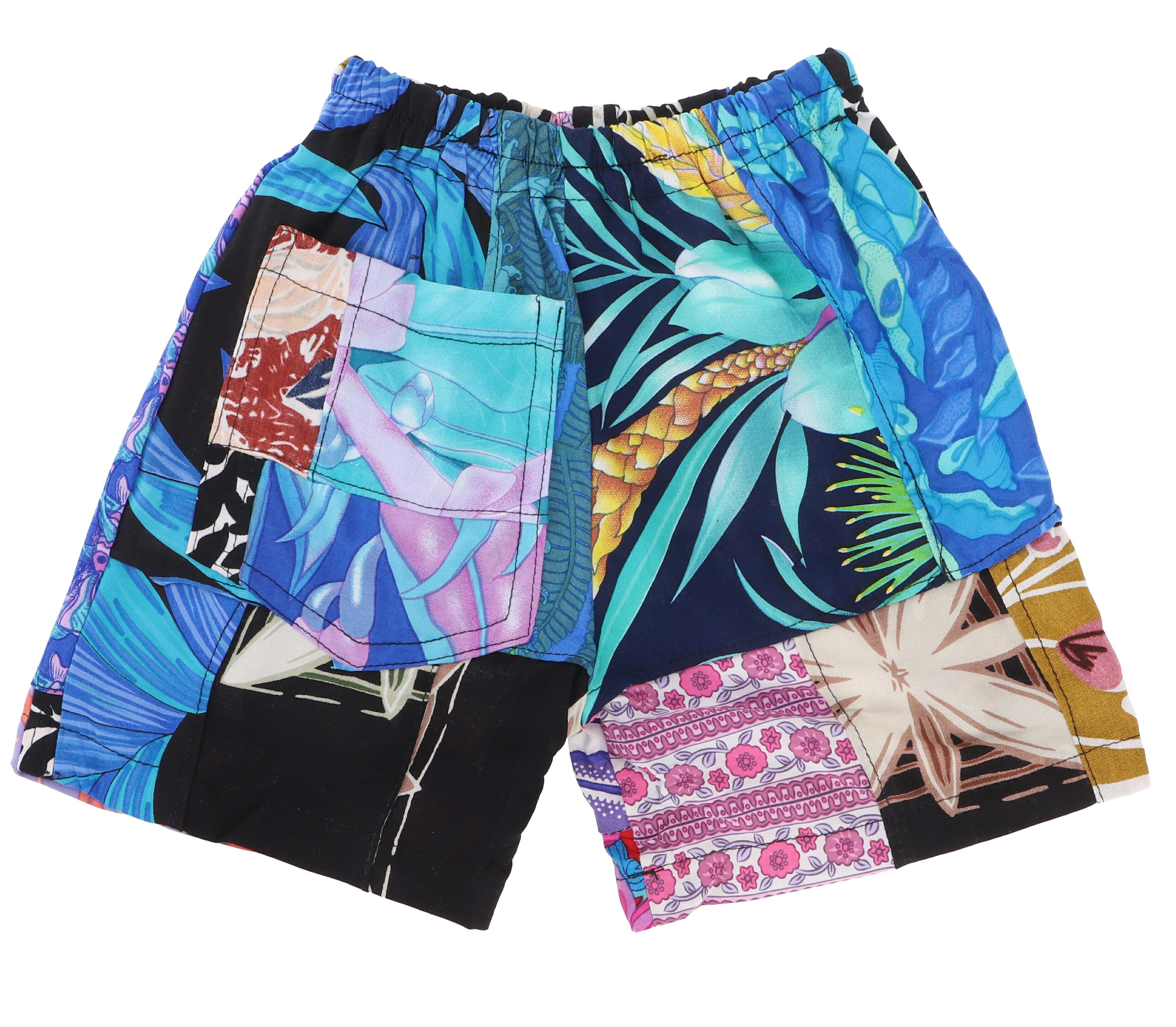 Guru-Shop Relaxhose Batik Patchwork upcycling Kindershorts, Hippie..