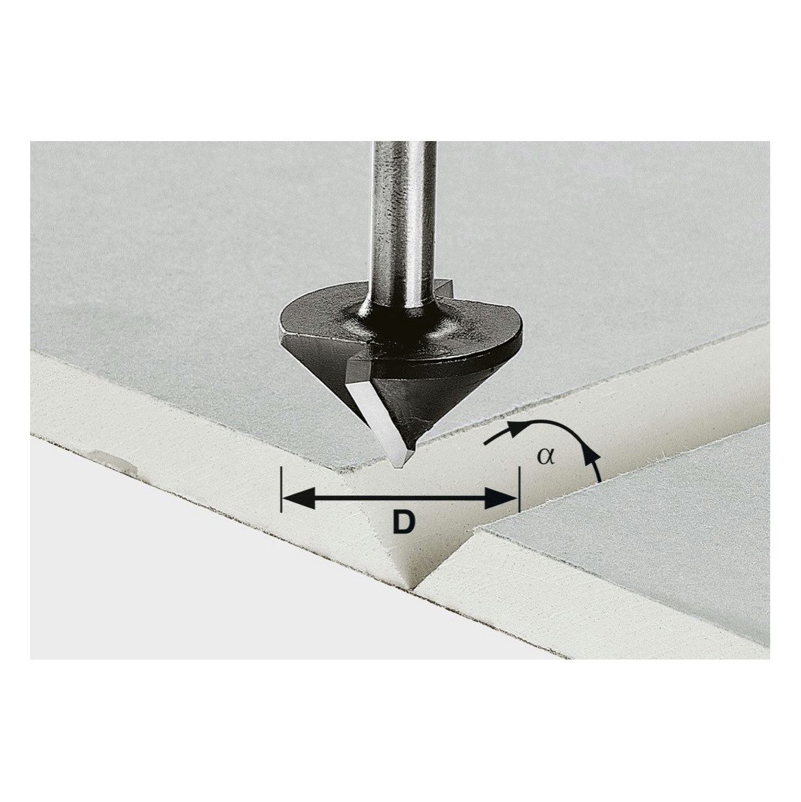 FESTOOL Fräser-Set Gipskartonfräser HW S8 D32/90° 32 mm Durchmesser 8 mm Schaft (491001