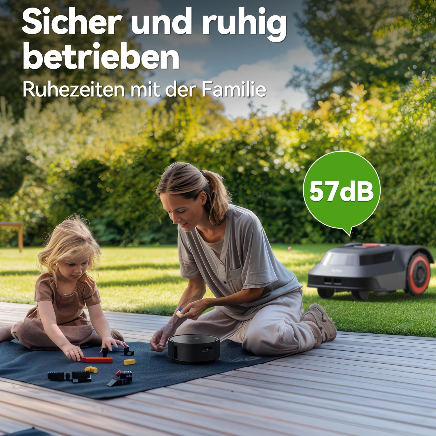 Redkey Rasenmähroboter MGC500/1000 Akku Rasenroboter Kabelbruch Finden Automatisch, bis 500 m² Rasenfläche, (Steuerung über APP WiFi/Bluetooth), Automatisch Aufladefunktion