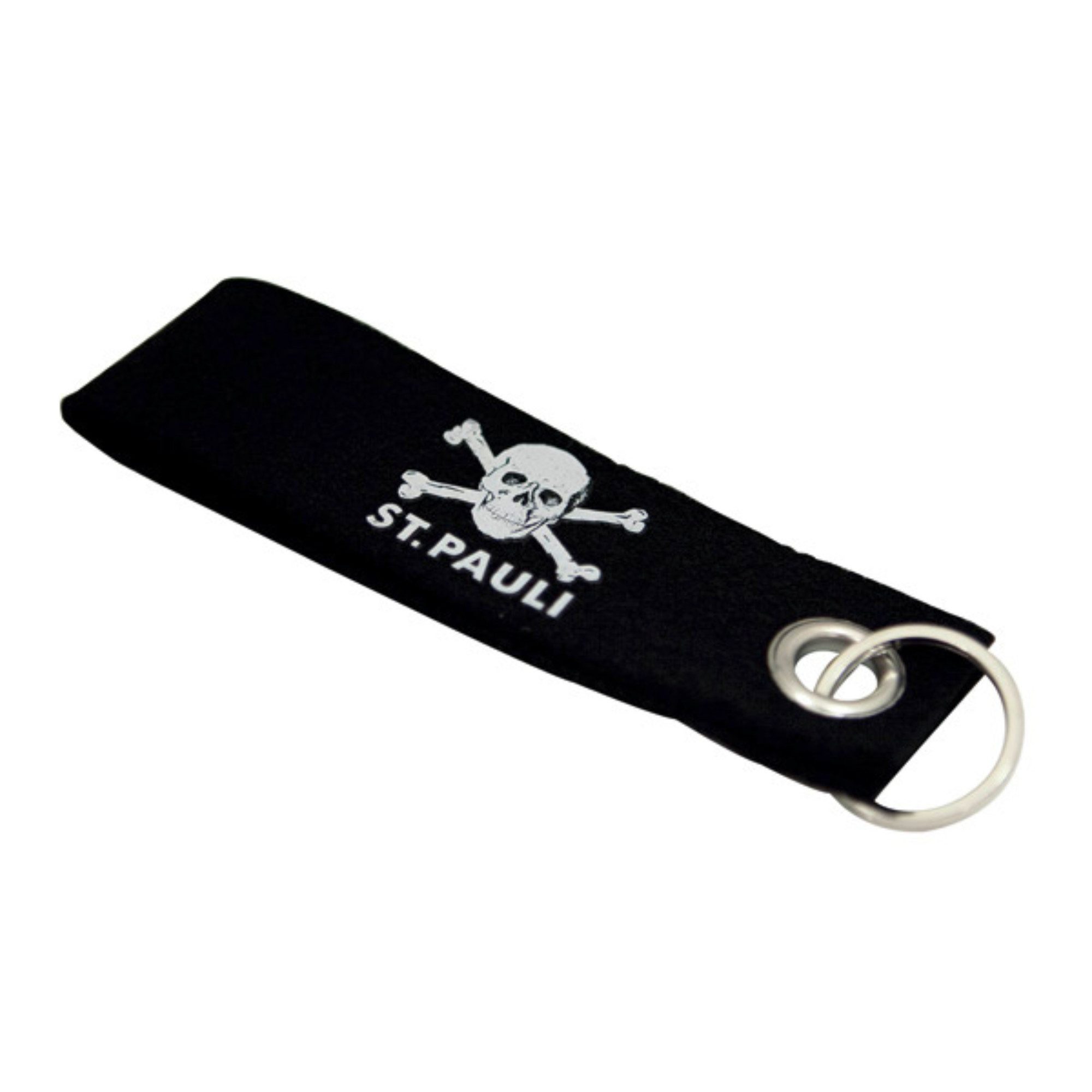 FC St. Pauli Schlüsselanhänger FC St. Pauli - Schlüsselband Filz Totenkopf - schwarz