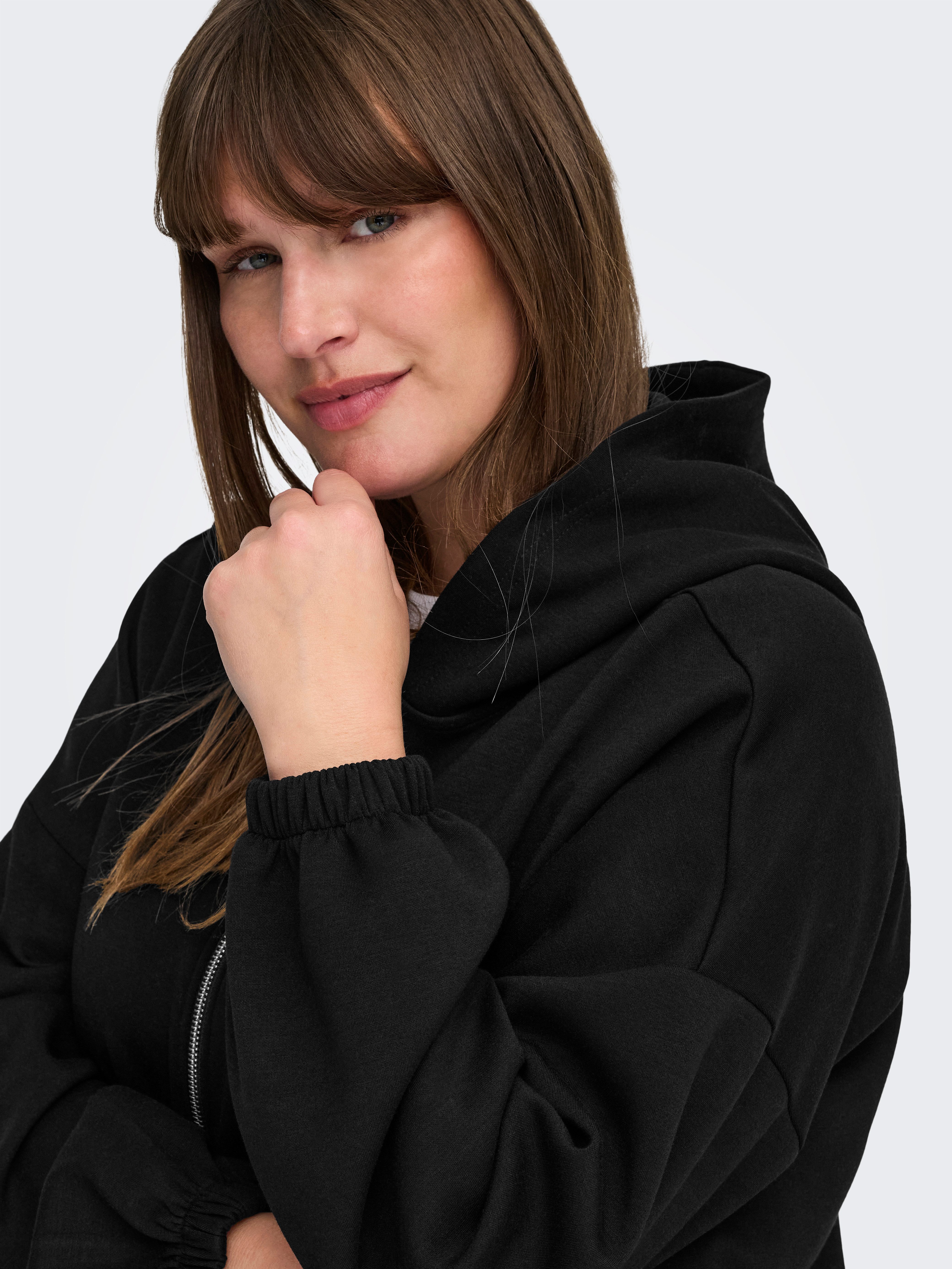 ONLY CARMAKOMA Kapuzensweatshirt CARSCARLETT LS ELASTIC ZIP HOOD SWT NOOS