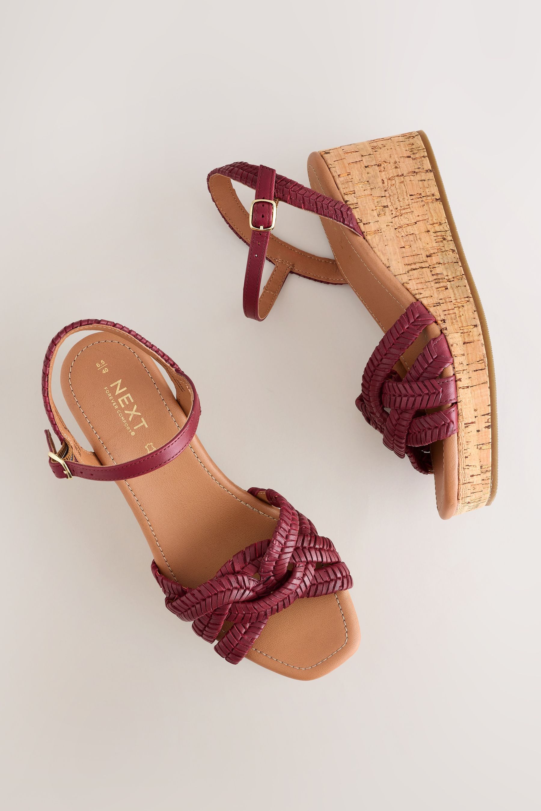 Next Forever Comfort® Leder-Wedges mit Flechtdesign Keilsandalette (1-tlg)