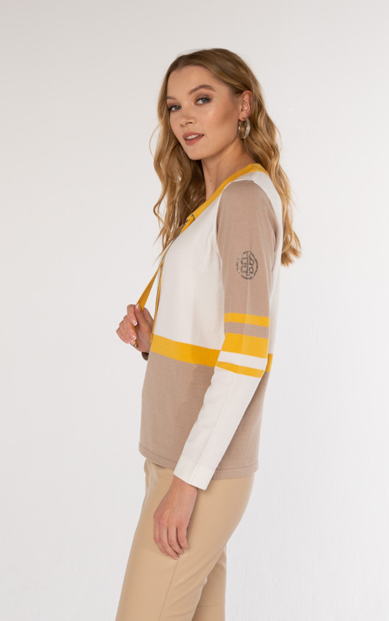 Passioni Strickpullover mit Colorblock Details günstig online kaufen