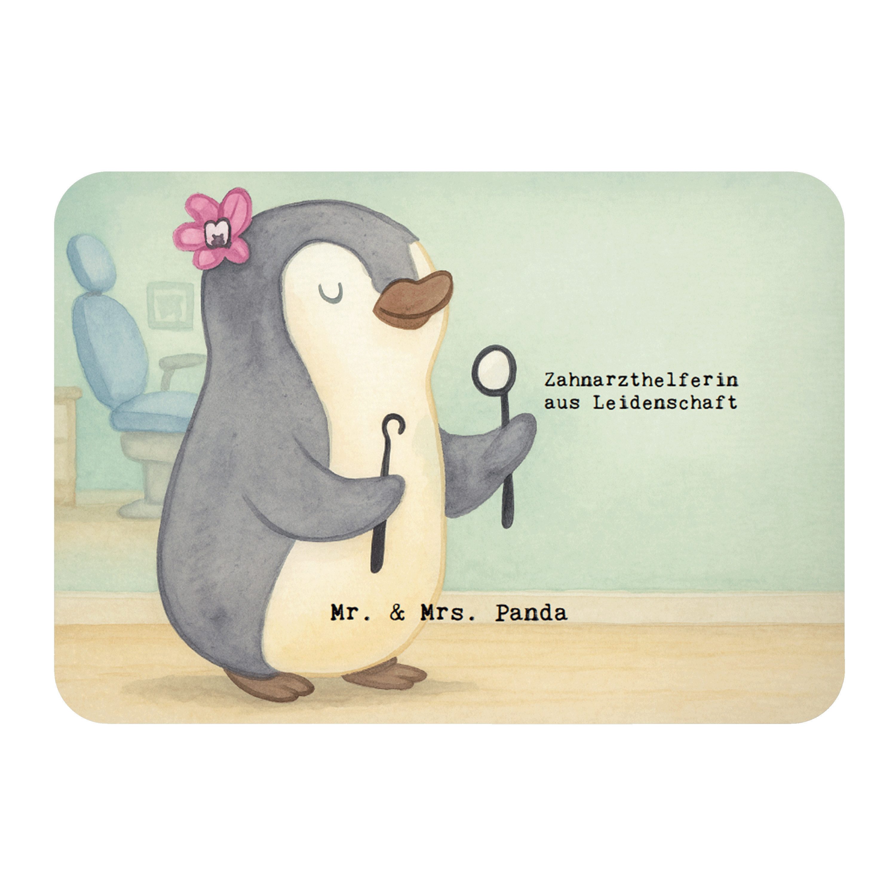 Mr. & Mrs. Panda Magnet Zahnarzthelferin Leidenschaft Design, Kühlschrankmagnet, Weiß, Kühlsc (Packung), rechteckmagnet notizmagnet bildmagnet