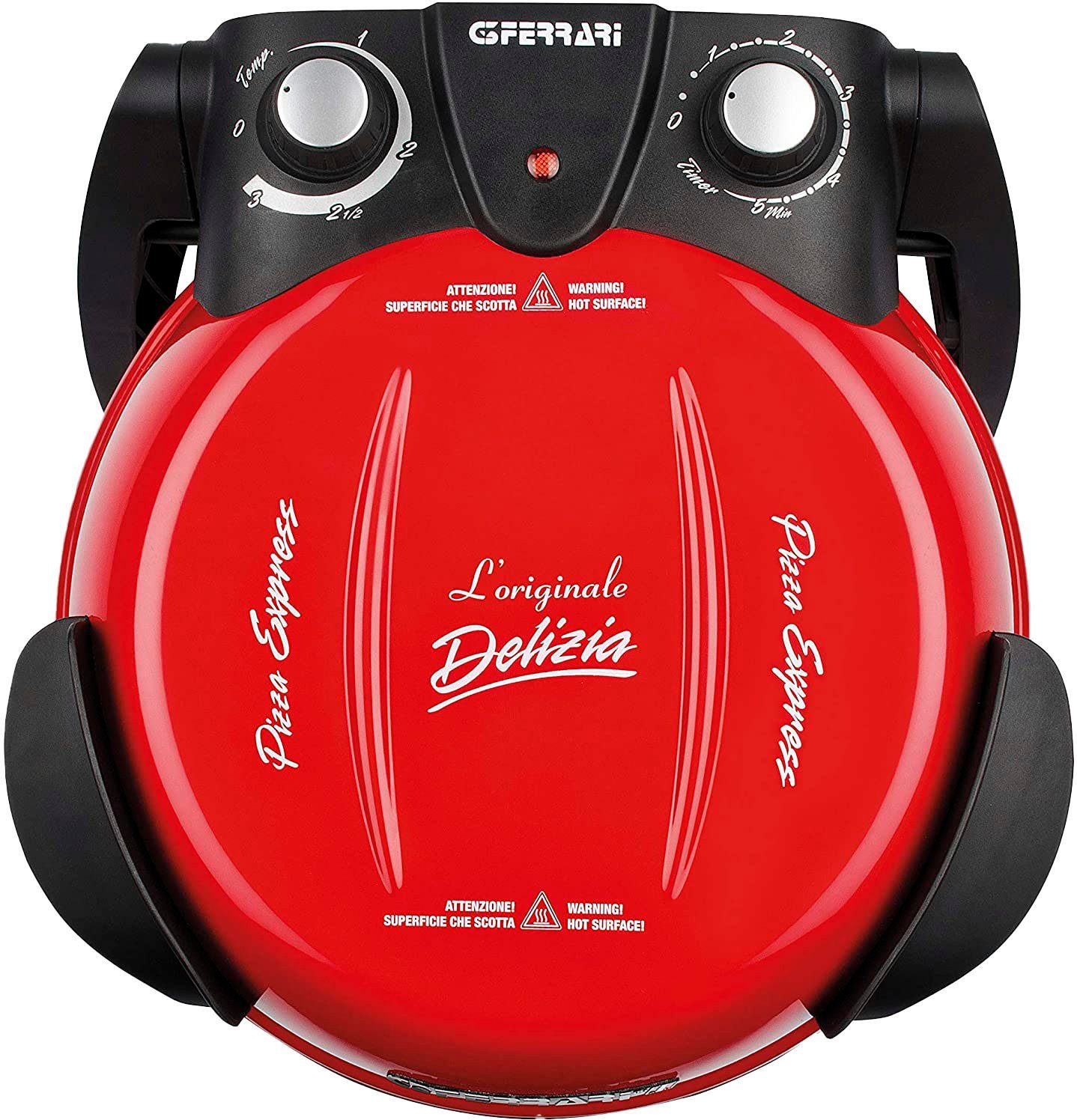 G3 Ferrari Pizzaofen Delizia G1000602 rot inkl. Pizzaschaufel + Rezeptheft, bis 400 °C mit Pizzastein – die Ikone unter den Pizzaöfen