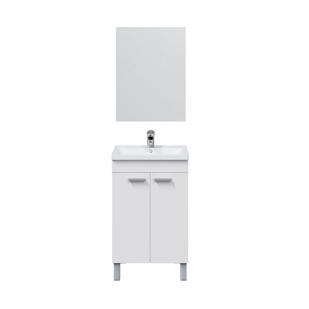 FORES HABITAT Waschbeckenunterschrank in weiß glänzend - 50x80x40 (BxHxT) günstig online kaufen