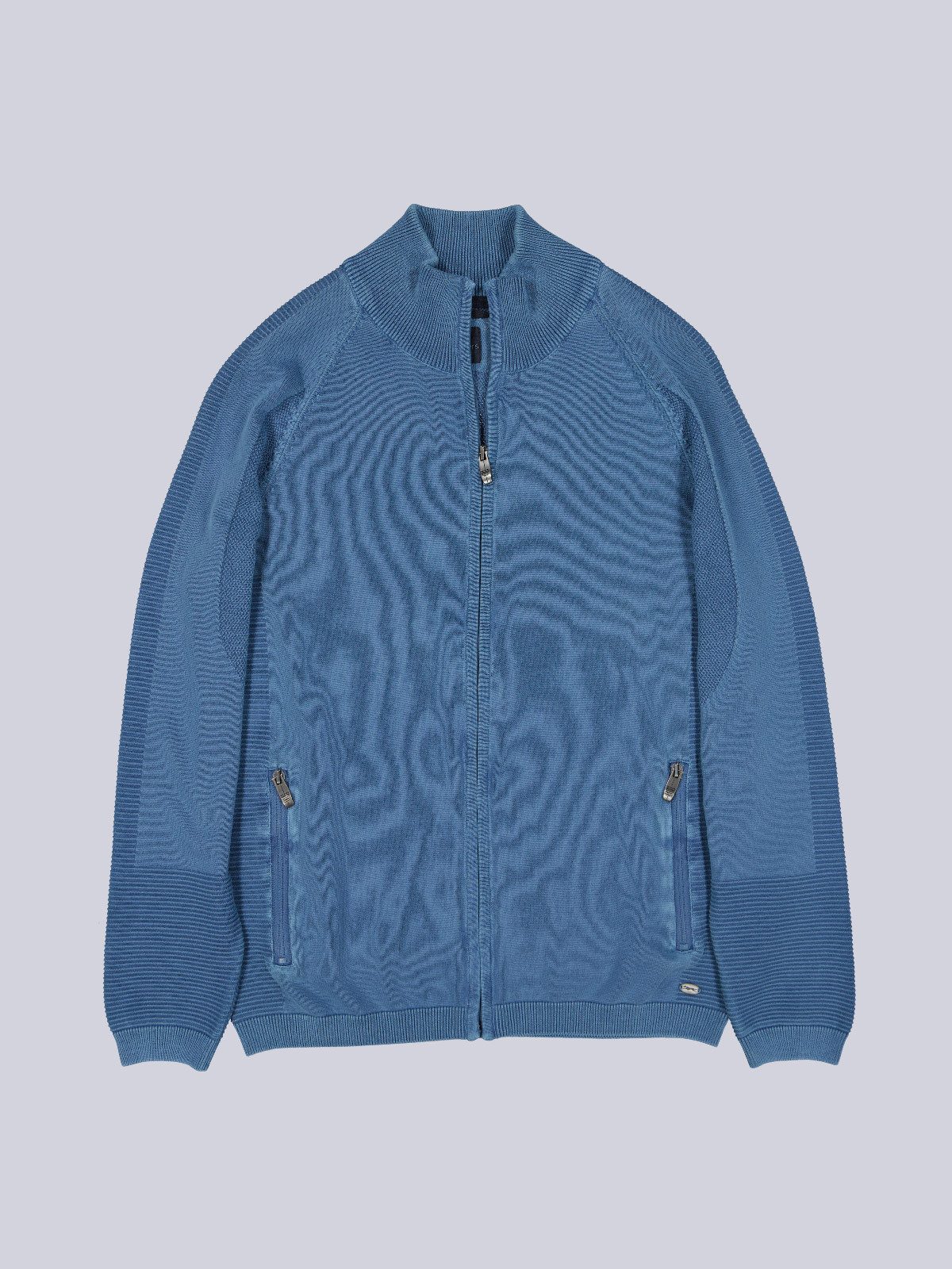 Cardigan Herren Cardigan mit Troyerkragen, Mittelblau