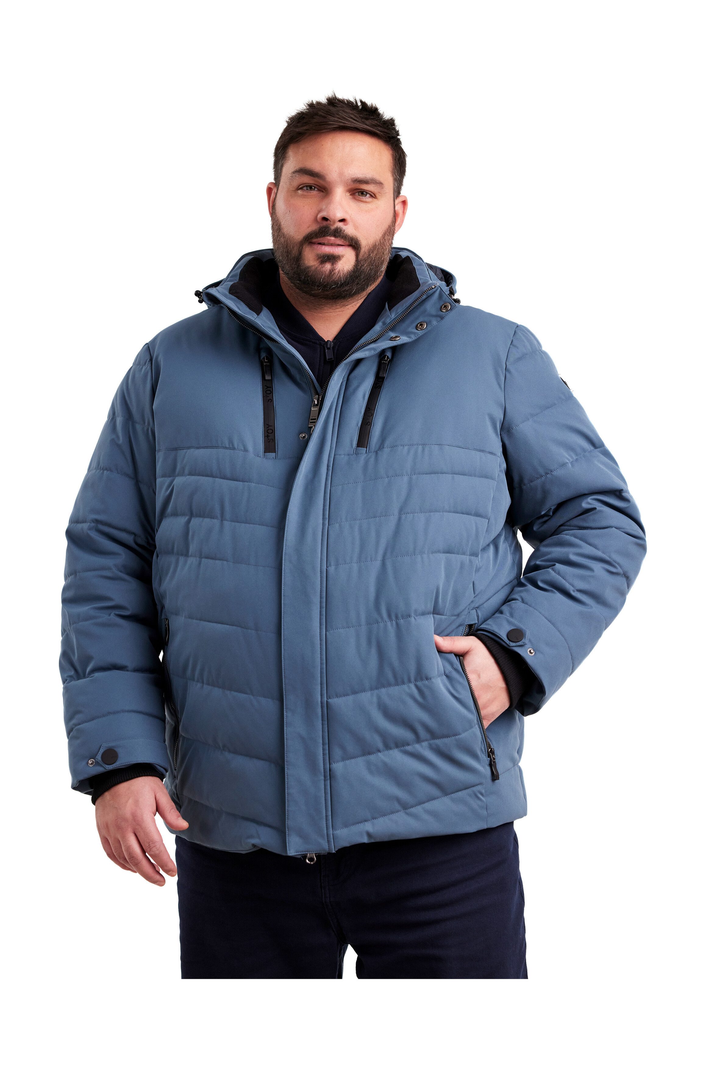 STOY Steppjacke STW 6 MN QLTD JCKT Atmungsaktive, wasserabweisende Steppjacke mit abnehmbarer Kapuze