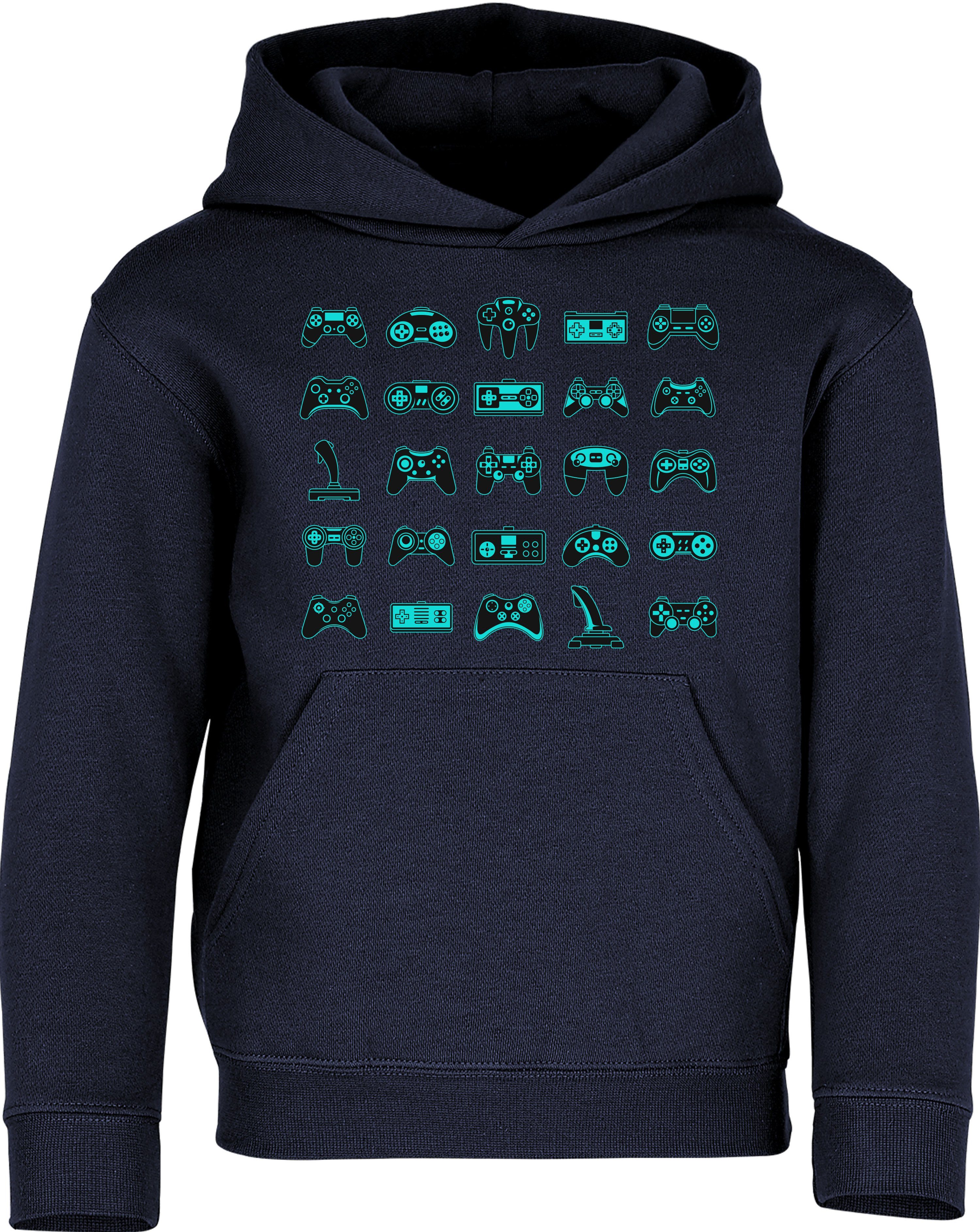 Baddery Kapuzenpullover Kinder Gamer Hoodie: "Controller" - Kapuzenpullover Gaming, hochwertiger Siebdruck