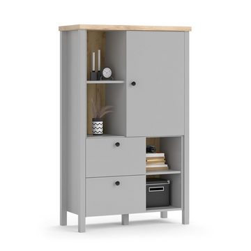 Vicco Kommode Wohnzimmerschrank MELINI Grau/Eiche