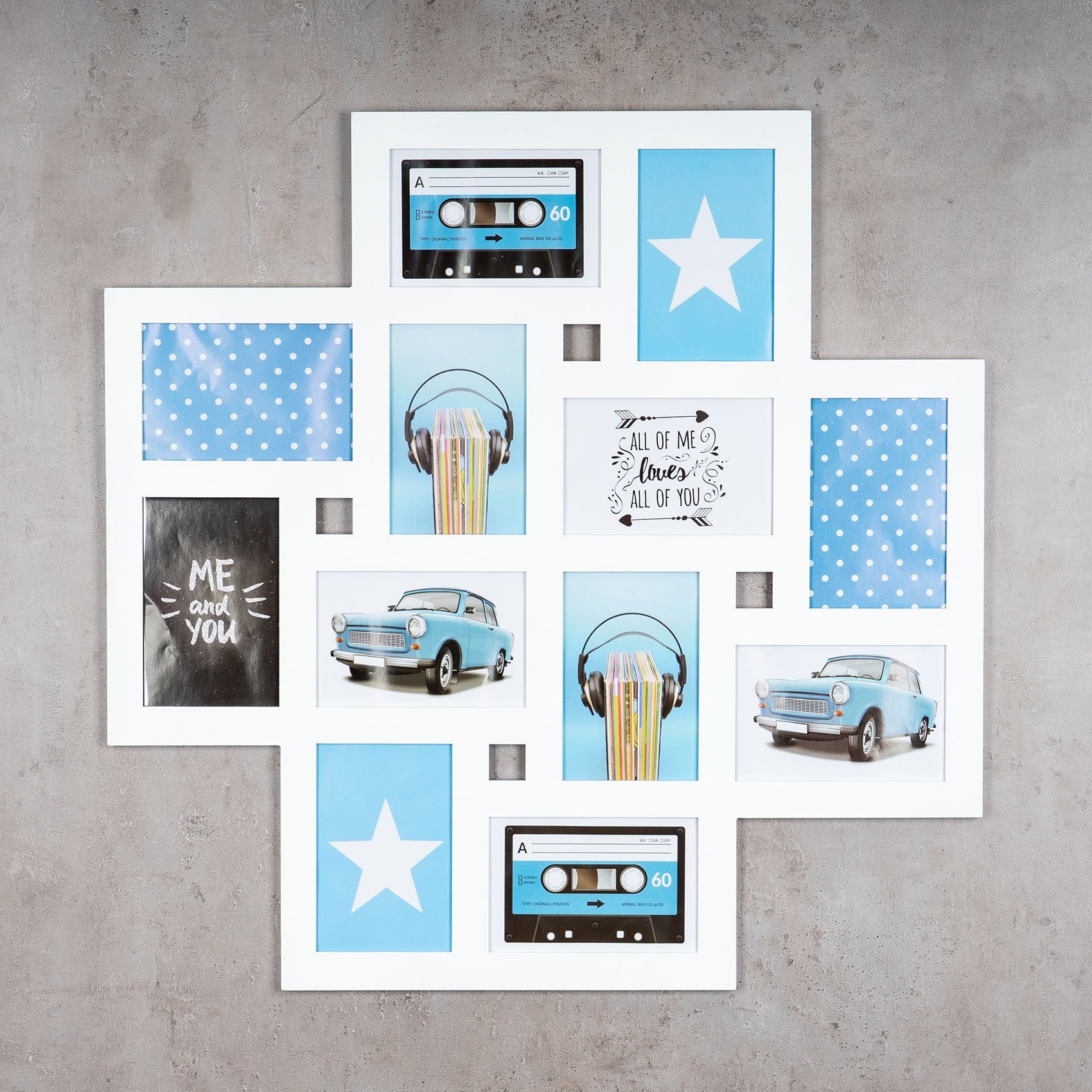 Levandeo® Bilderrahmen Collage, Bilderrahmen Collage 60x60cm günstig online kaufen
