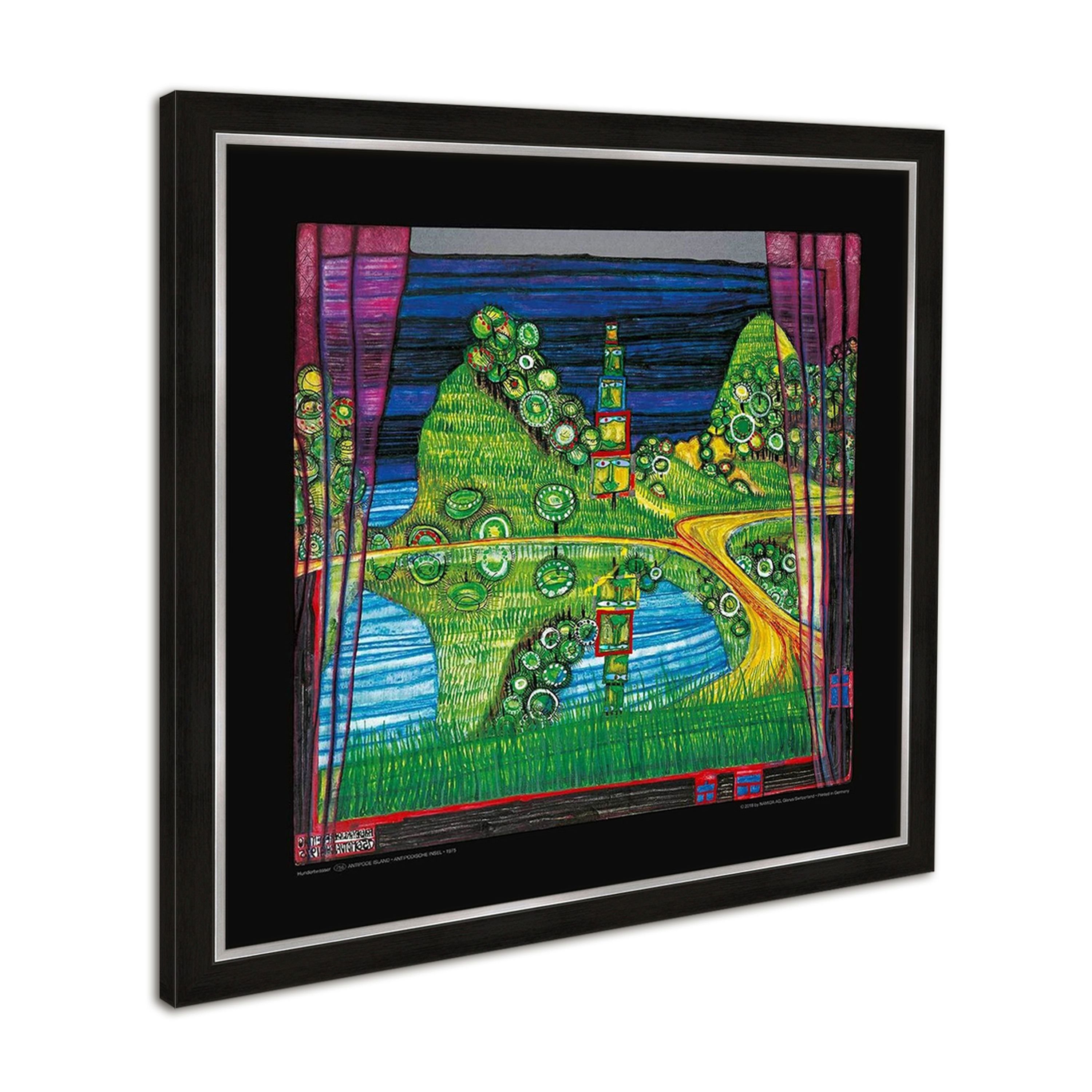 / Rahmen Poster Hundertwasser Rahmen Bild mit artissimo / gerahmt 53x53cm Wandbild Bild mit