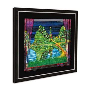 artissimo Bild mit Rahmen Hundertwasser Bild mit Rahmen / Poster gerahmt 53x53cm / Wandbild