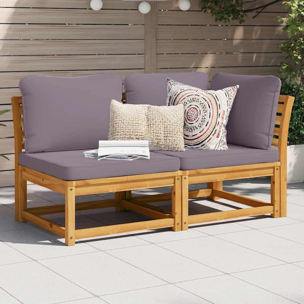vidaXL Sofaelement 2-tlg. Garten-Lounge-Set mit Kissen Massivholz (1 St)