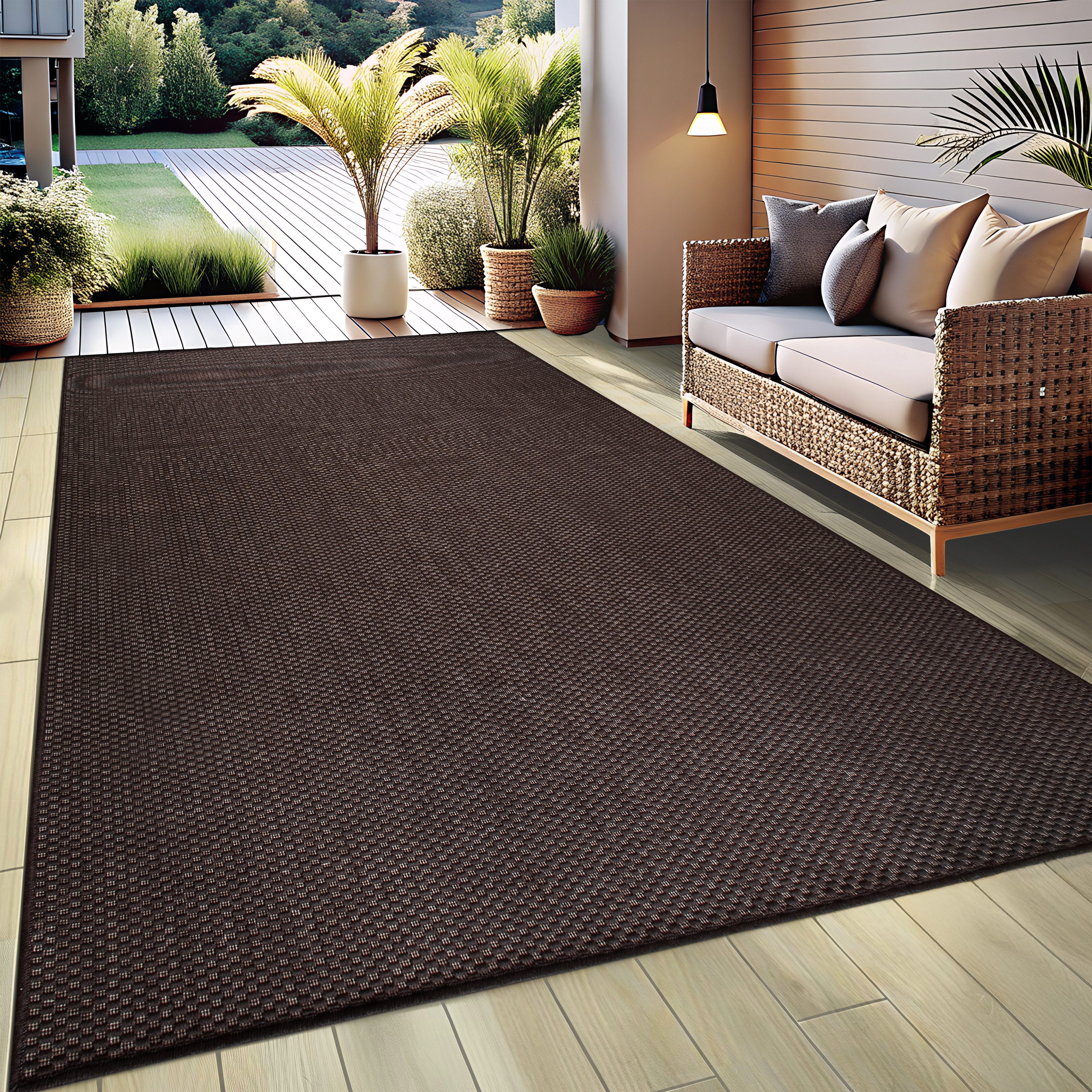 my home Teppich Venedig auch als Läufer erhältlich, rechteckig, Höhe: 4 mm, In- und Outdoor geeignet, Sisal-Optik, Wetterfest & UV-beständig