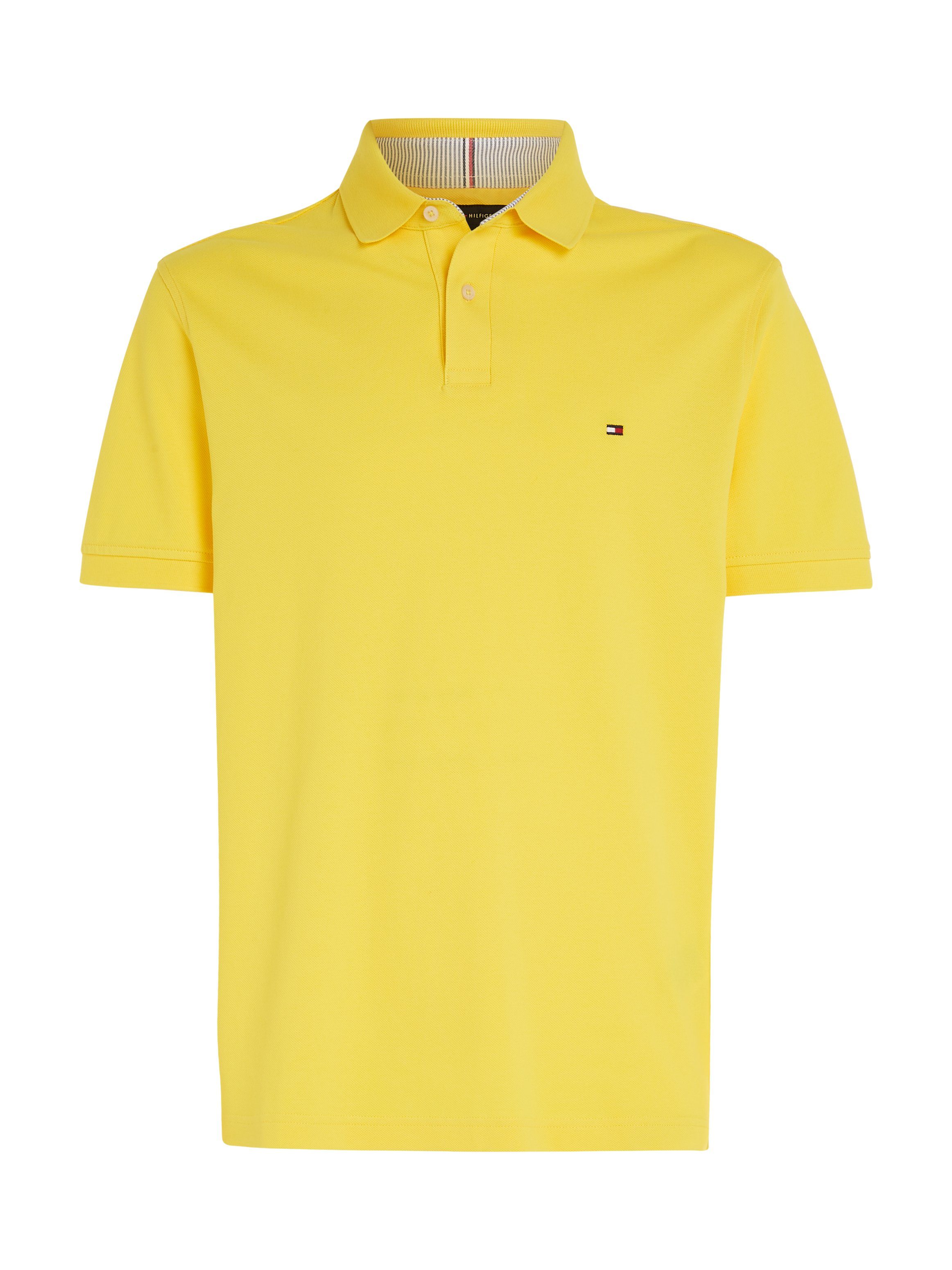 REGULAR POLO mit Tommy Hilfiger Kragen Poloshirt Hilfiger am Kontraststreifen Eureka Tommy 1985 Yellow innen