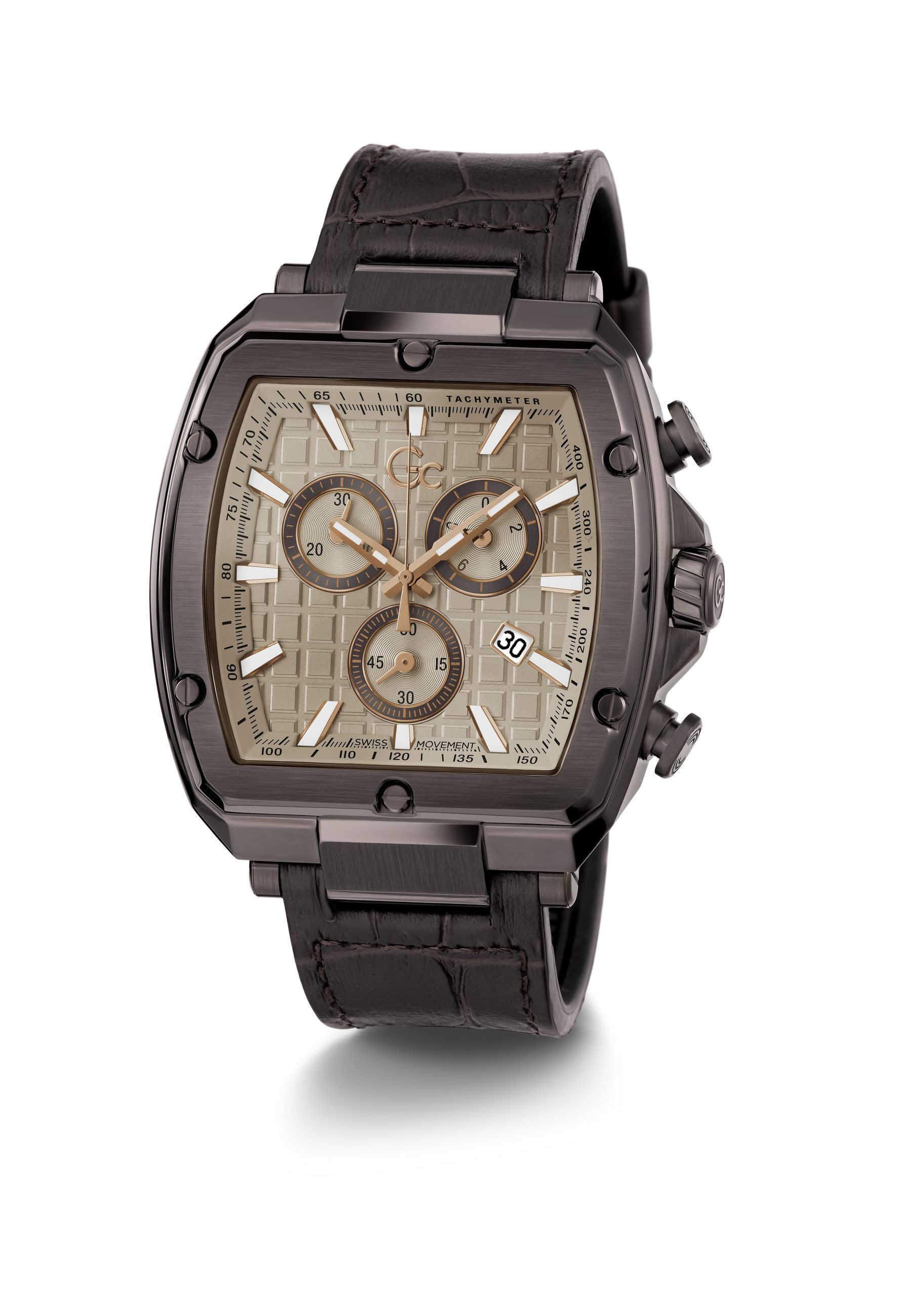 Guess Collection Quarzuhr Gc Spirit Tonneau, (1-tlg., Not a set – not applicable to this product), Quarz-Chronographenuhr