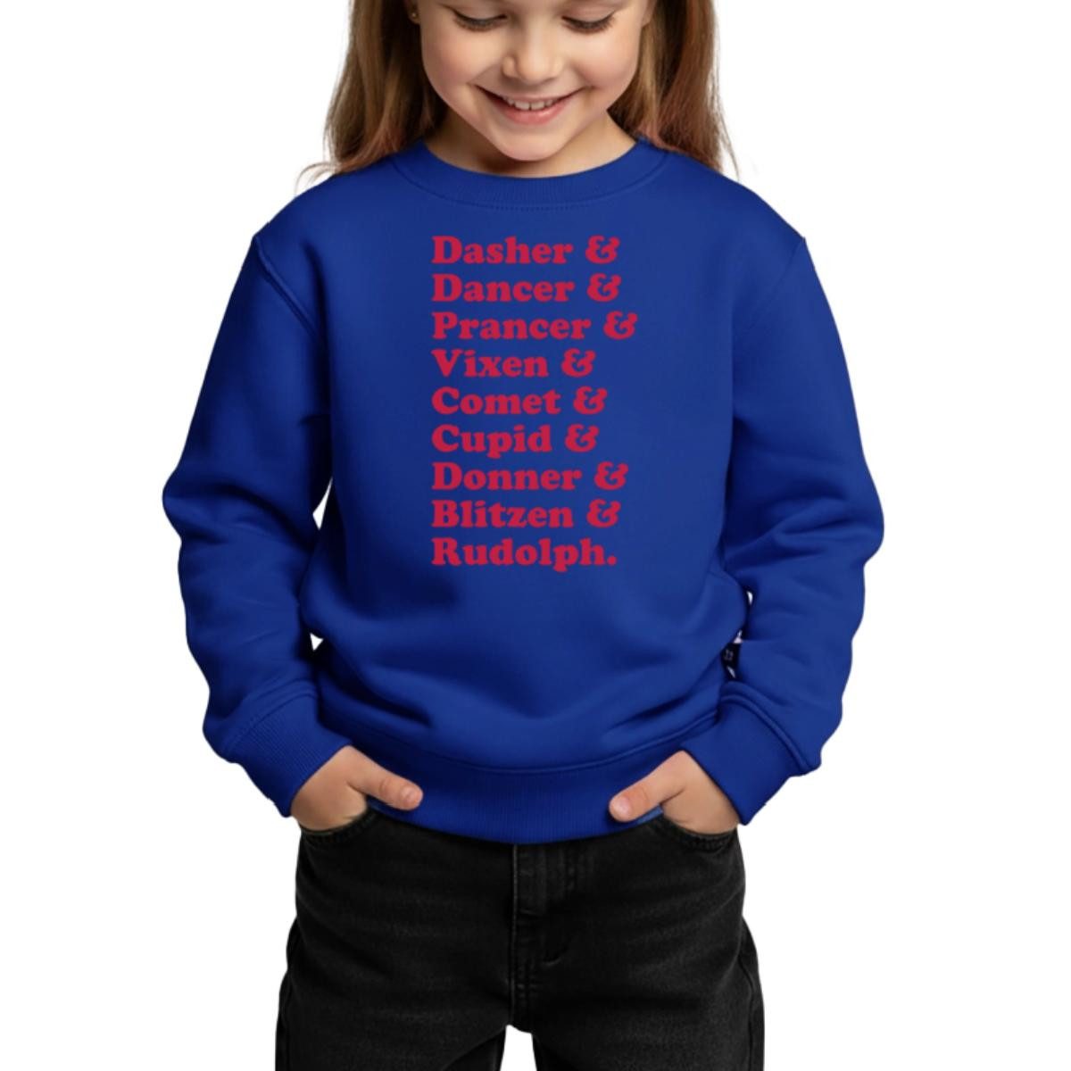 Spreadshirt Sweatshirt Rentiere Des Weihnachtsmanns Xmas Look REGULAR FIT Kinder/Teenager Pre (1-tlg)