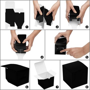 Belle Vous Geschenkbox Schwarze Geschenkboxen - 50 Stück 7,5 x 7,5 x 7,5 cm, Black Gift Boxes - 50 Pack 7.5 x 7.5 x 7.5 cm