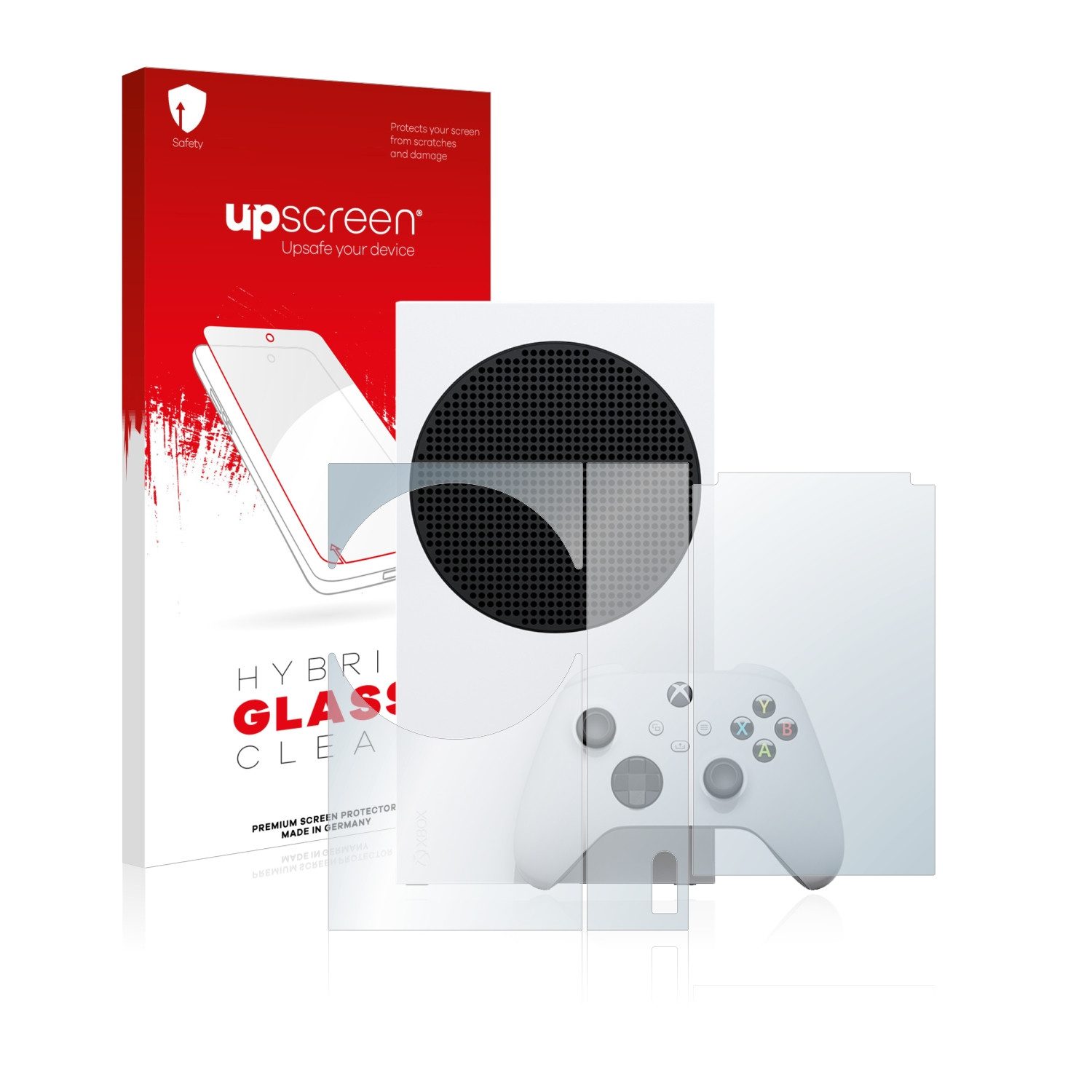 upscreen Panzerglasfolie für Microsoft Xbox Series S (Display+Seitenteil), Displayschutzglas, Schutzglas Glasfolie klar