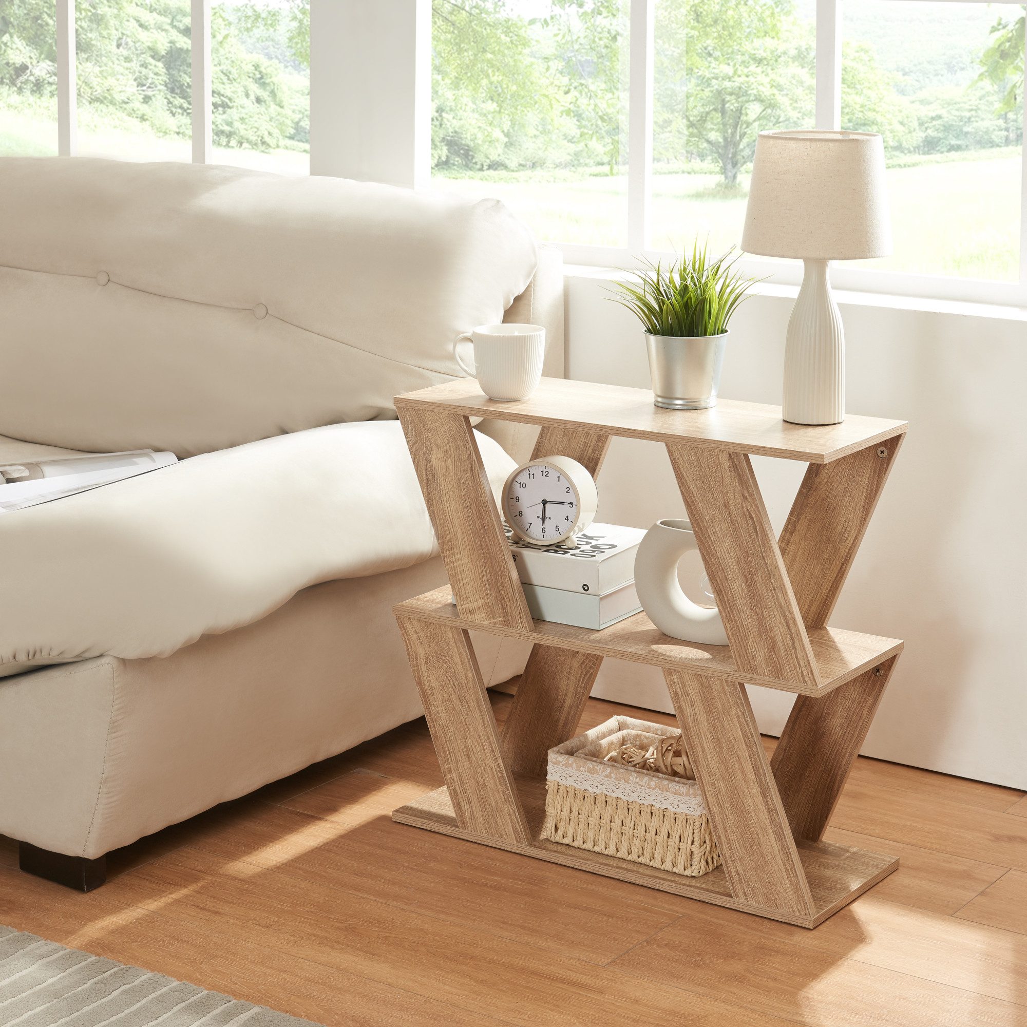 en.casa Beistelltisch, »Nome« 60x22x57cm Eicheoptik günstig online kaufen