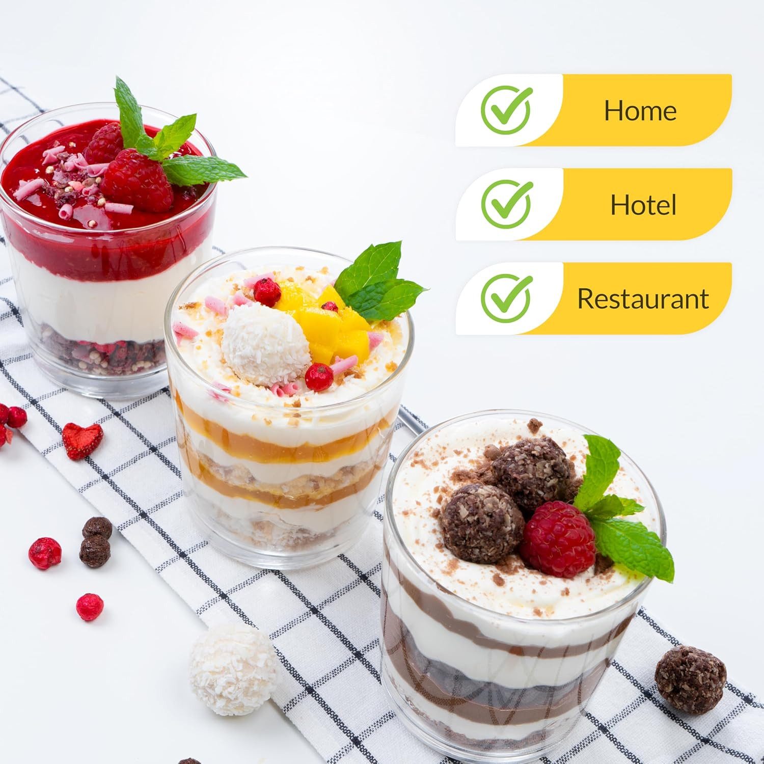 KONZEPT Dessertschale Dessertgläser Set aus Glas, große Gläser für Nachtisch, (6-tlg), 300 ml, Geeignet für Desserts, Getränke, Saucen.
