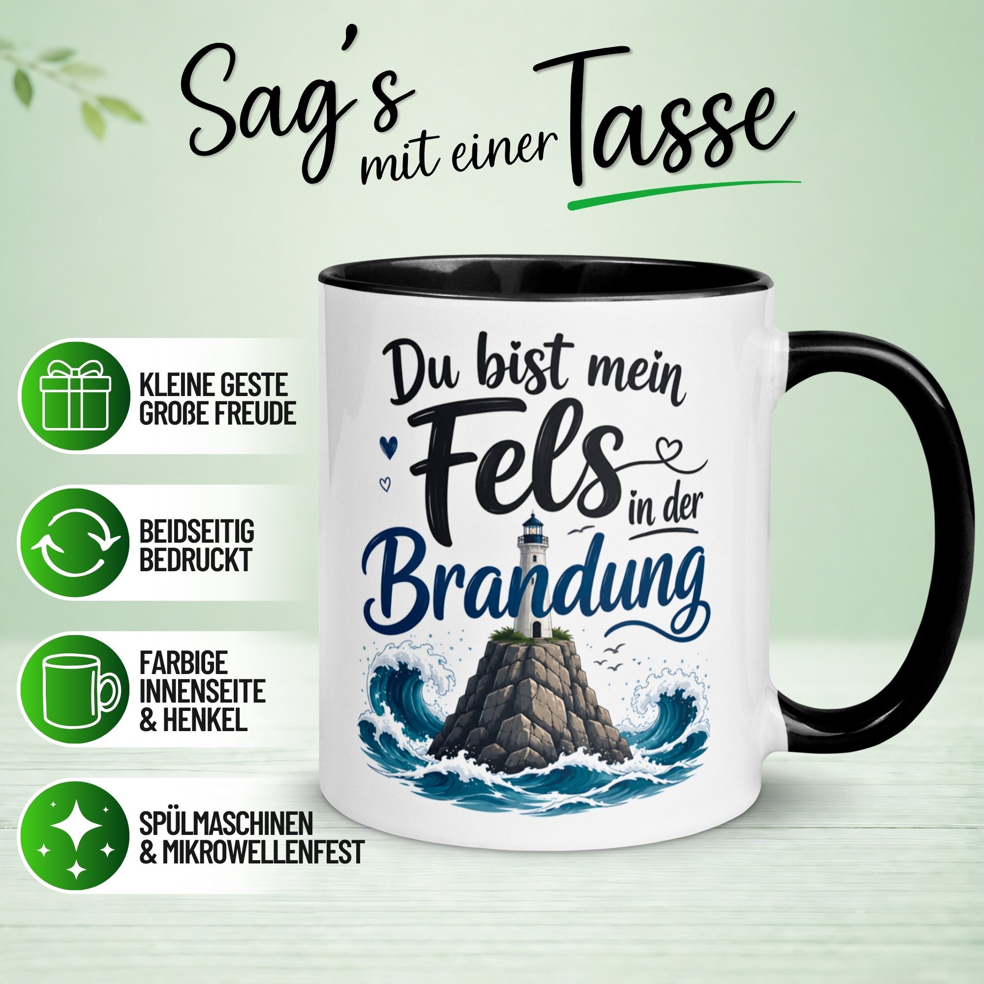 Momentals Tasse Liebe – Du bist mein Fels – Ich liebe Dich Geschenk Partner Jahrestag, Gratis Versand · Links-&Rechtshänder · Spülmaschinenfest
