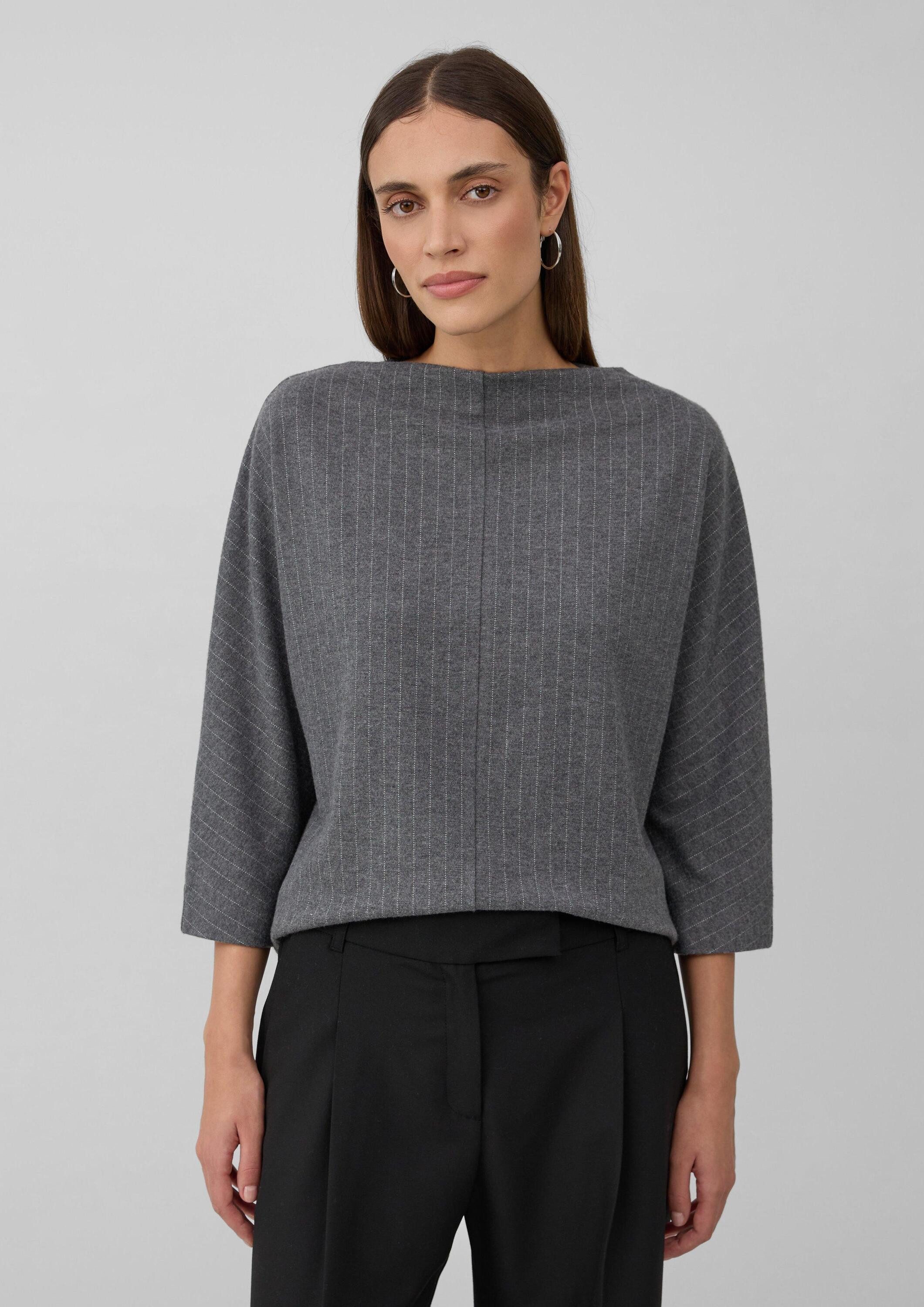 s.Oliver 3/4 Arm-Pullover Sweatshirt Relaxed-Fit-Shirt mit Nadelstreifen un günstig online kaufen