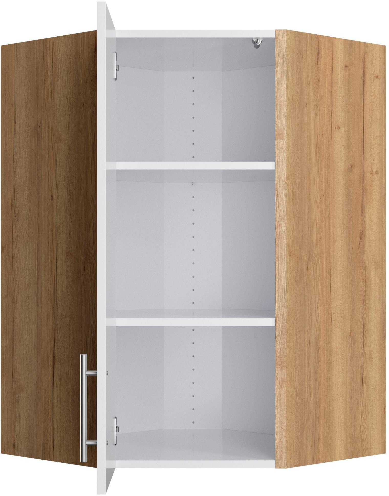 weiß Nachbildung wildeiche Ahus | Eckhängeschrank 60 OPTIFIT 60cm matt/wildeiche x Breite Nachbildung